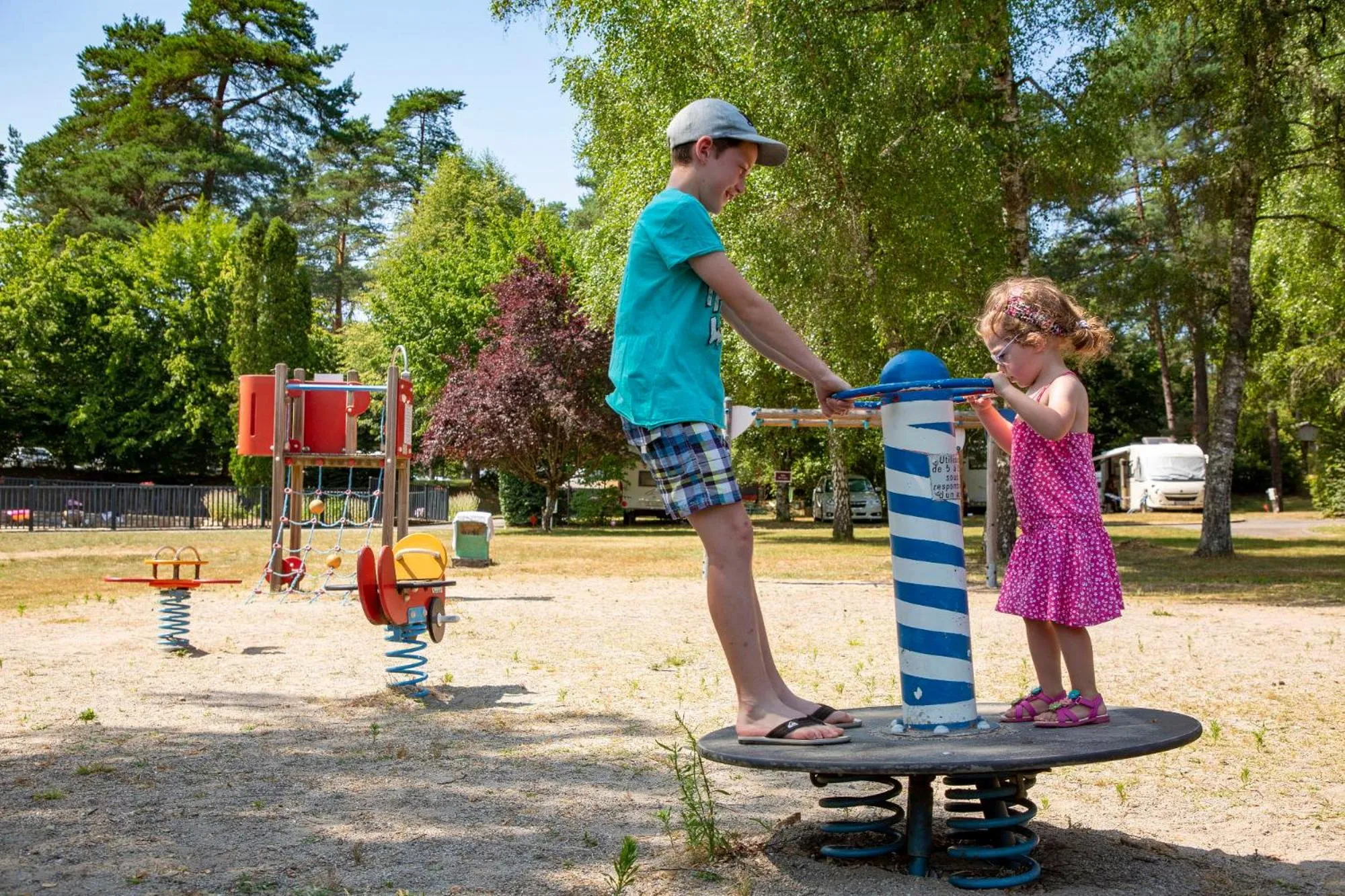Children play ground in Camping du Lac