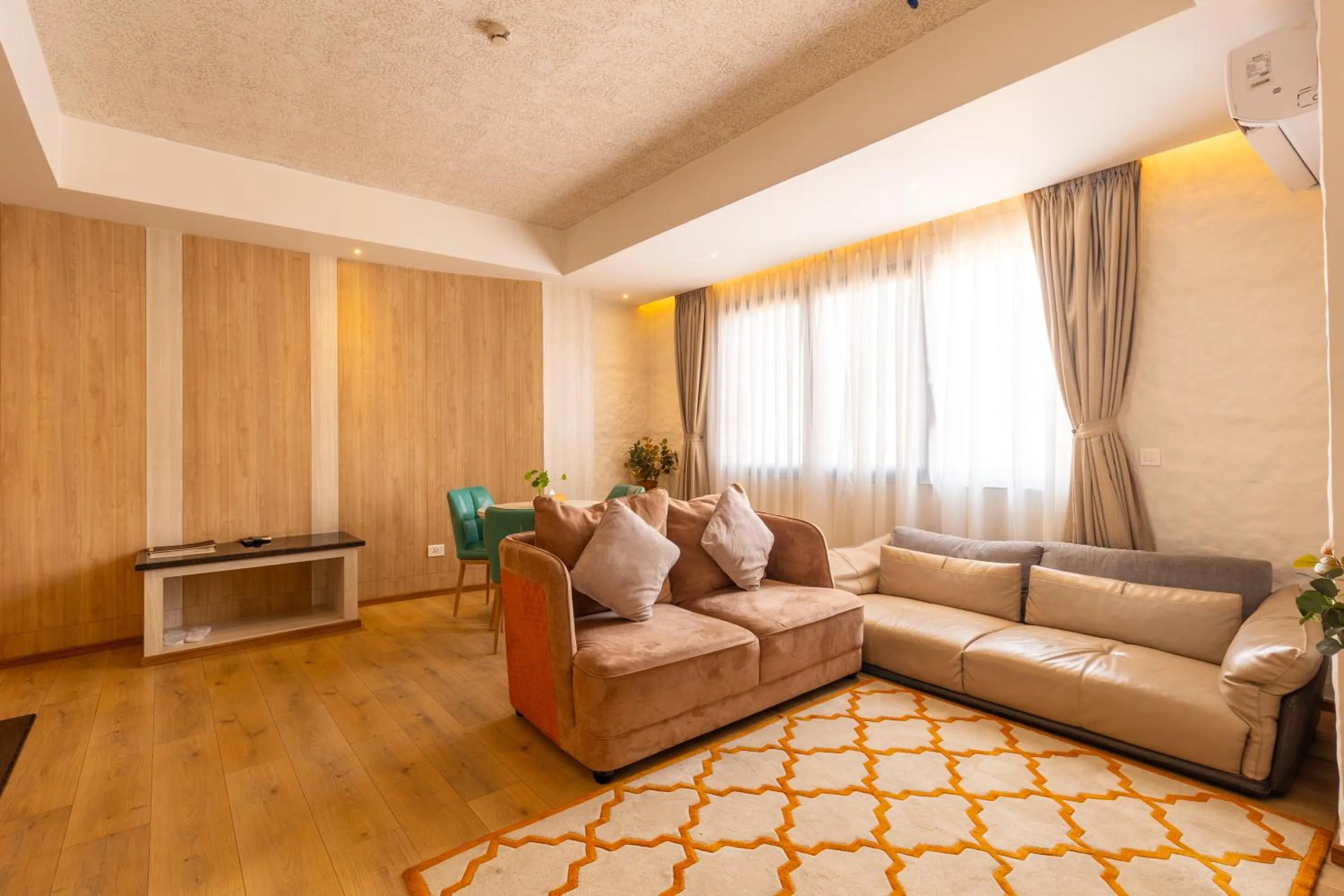 Seating area in Arushi Boutique Hotel