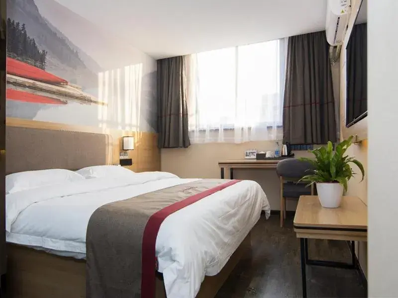 Bed in Thank Inn Plus Hotel Shanghai Qingpu District Hongqiao National Exhibition Center Xujing North City Bed in Thank Inn Plus Hotel Shanghai Qingpu District Hongqiao National Exhibition Center Xujing North City