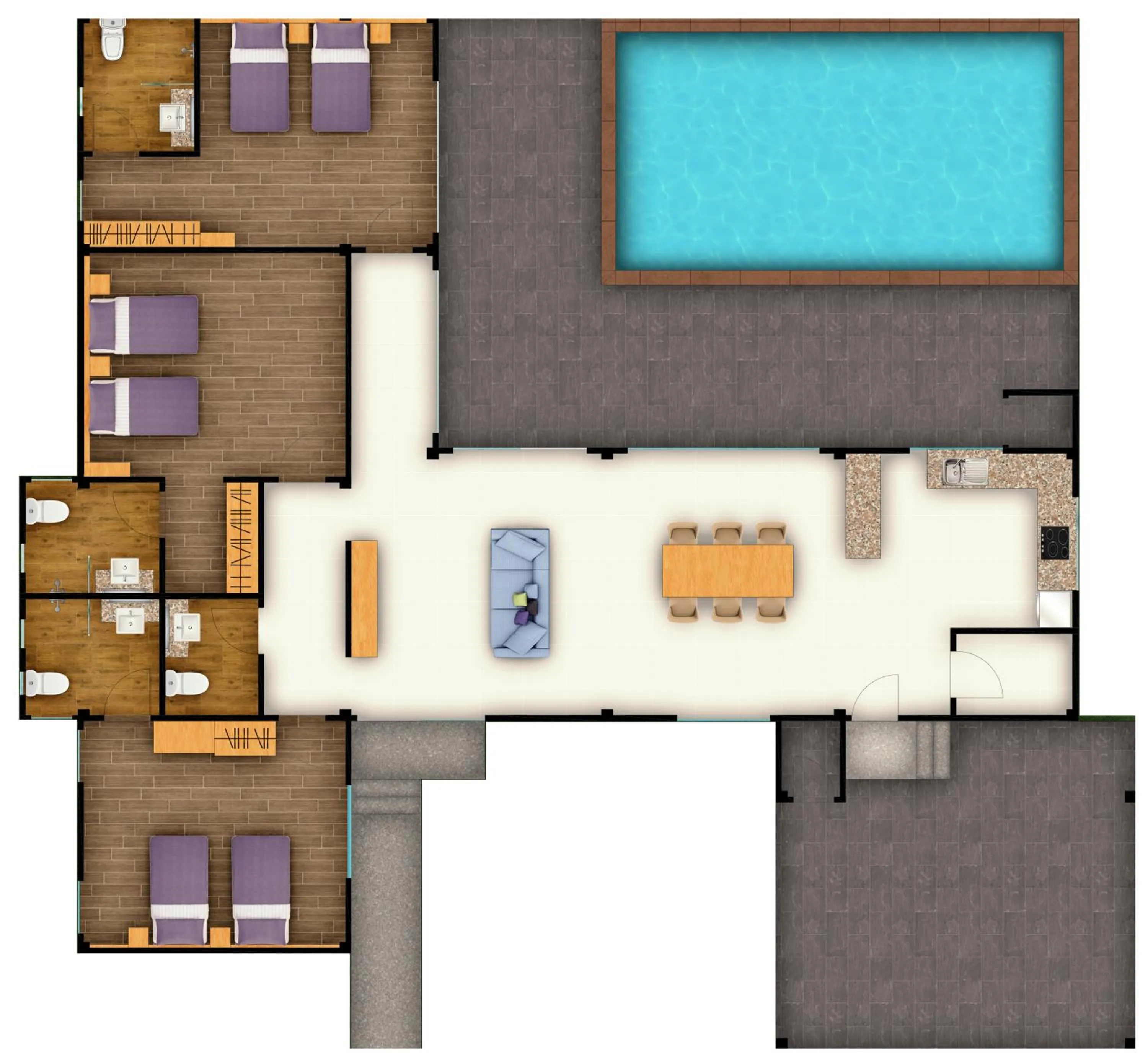 Floor plan in Lady Naya Villas - SHA Extra Plus
