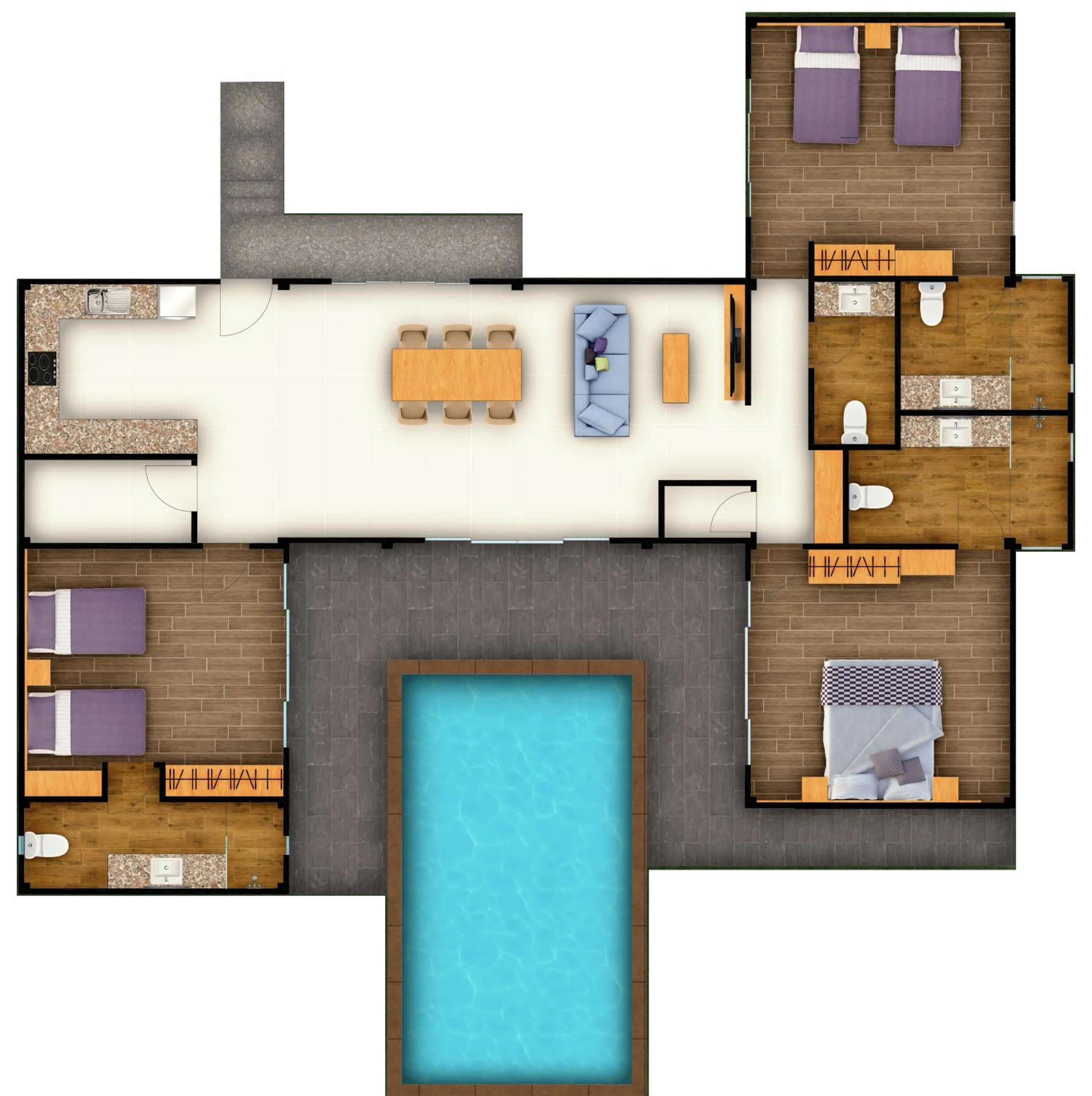 Floor plan in Lady Naya Villas - SHA Extra Plus