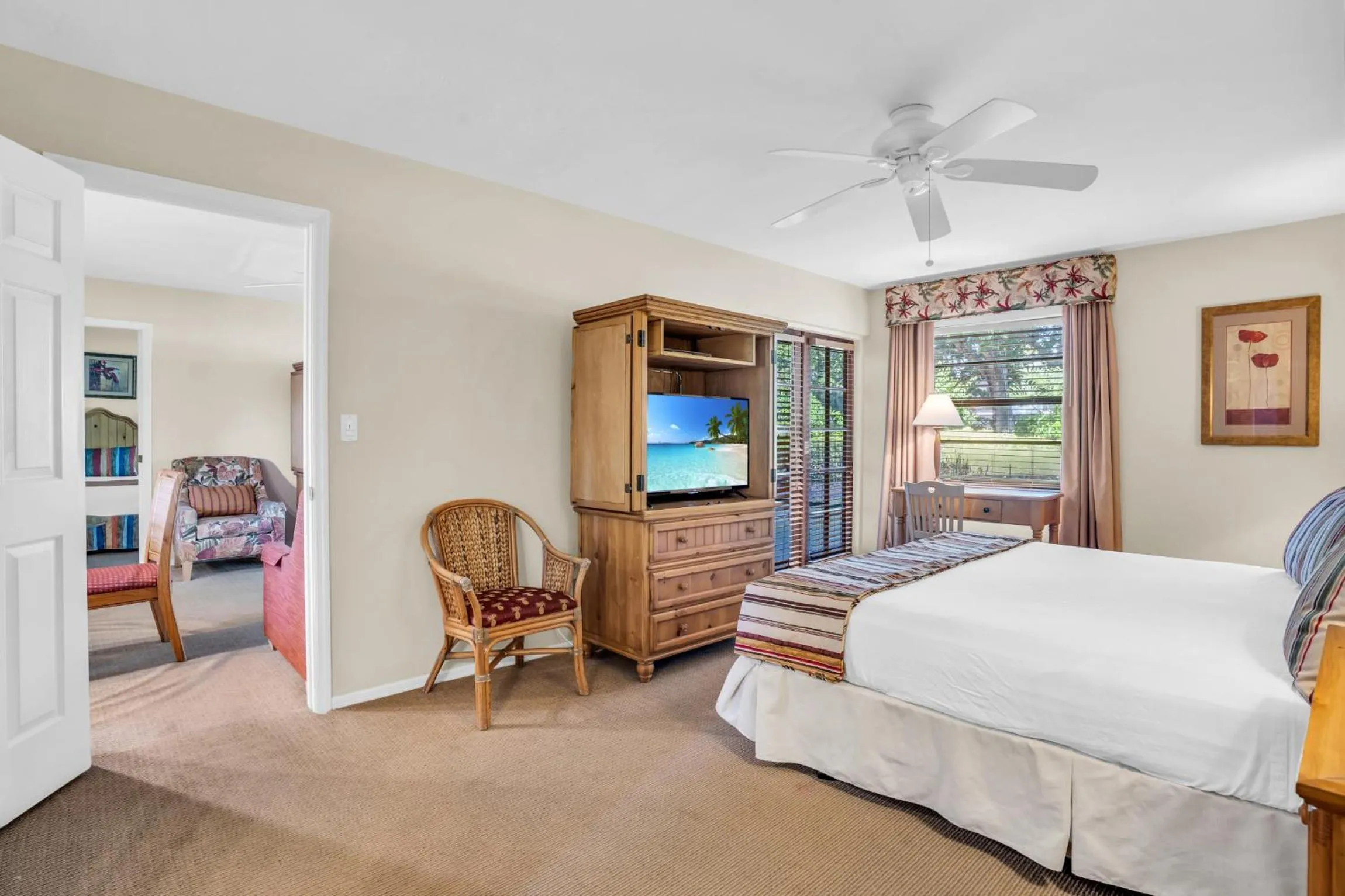 Bed in Park Shore Resort by Mike Z Rentals