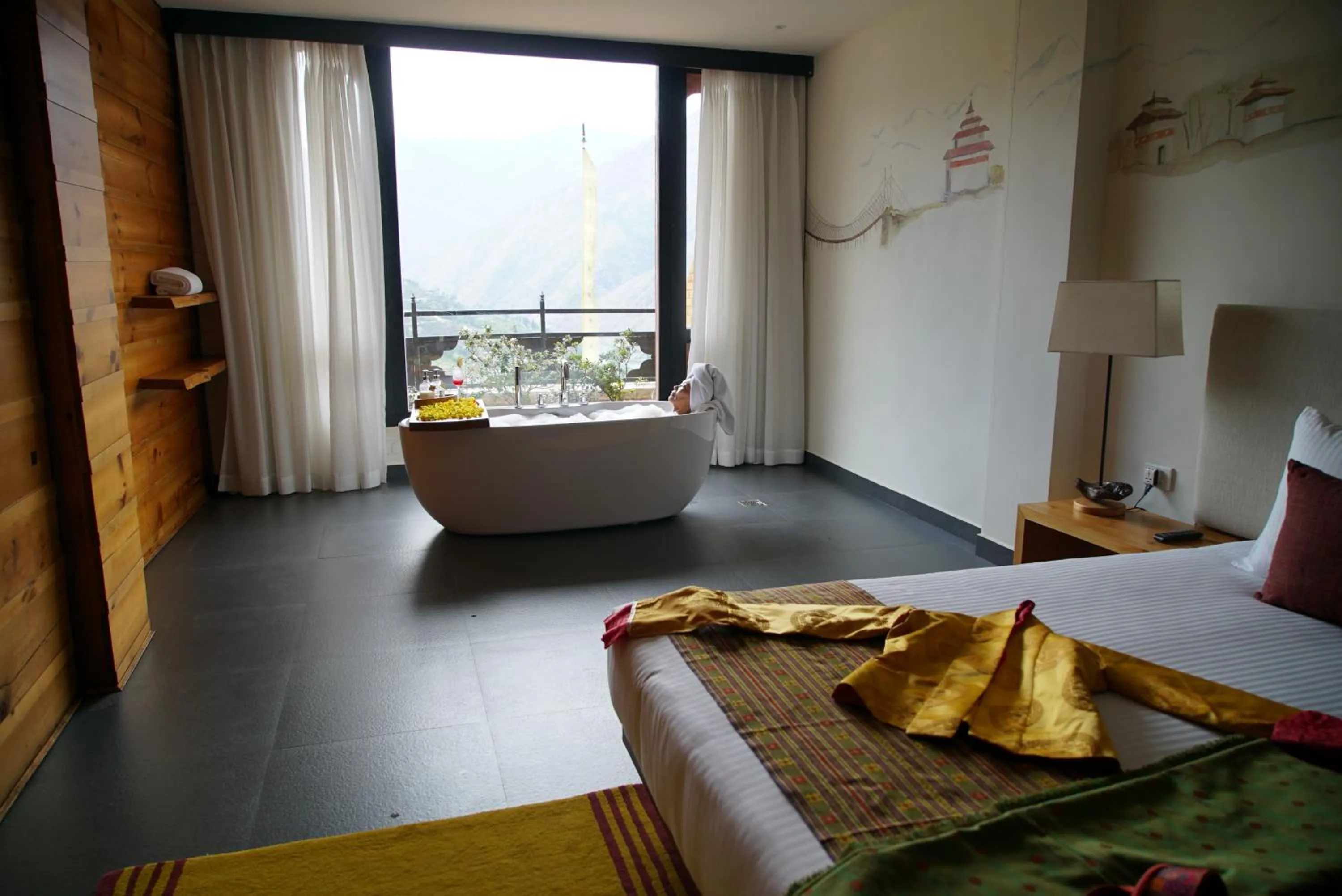 Photo of the whole room, Bed in The Postcard Dewa, Thimphu, Bhutan