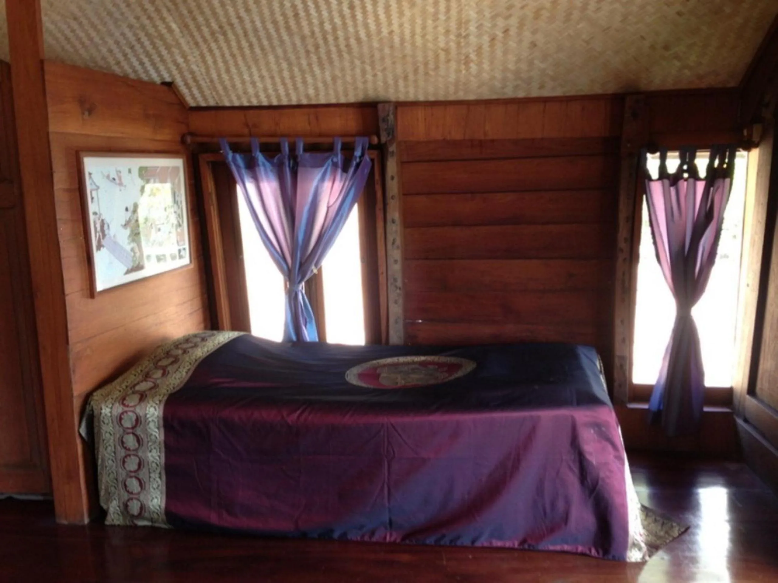 Bed in Ayothaya Riverside House