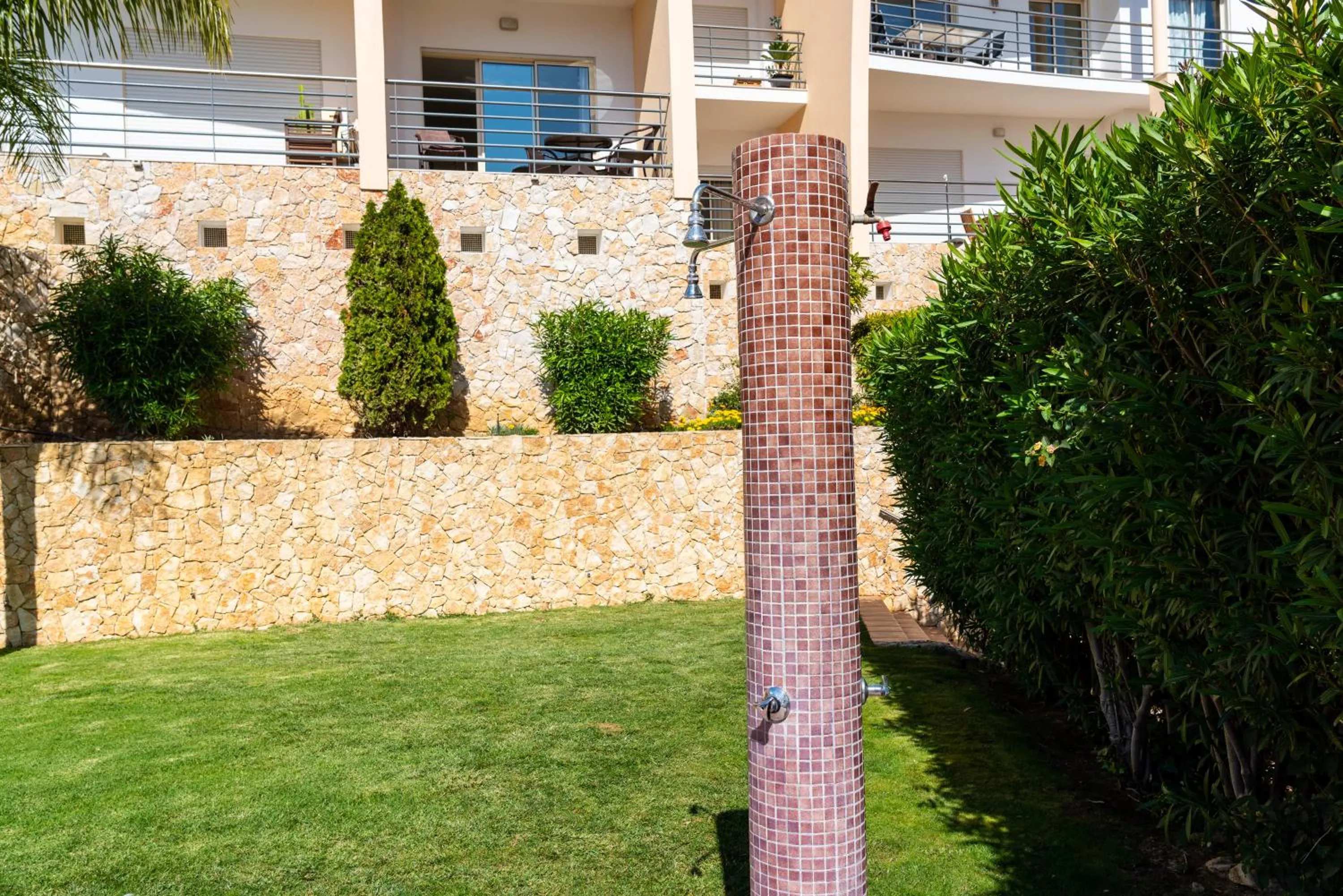 Shower in BnB Homes Ocean view Apartment with 3 spacious Terraces, 2 Swimming pools & Tennis court