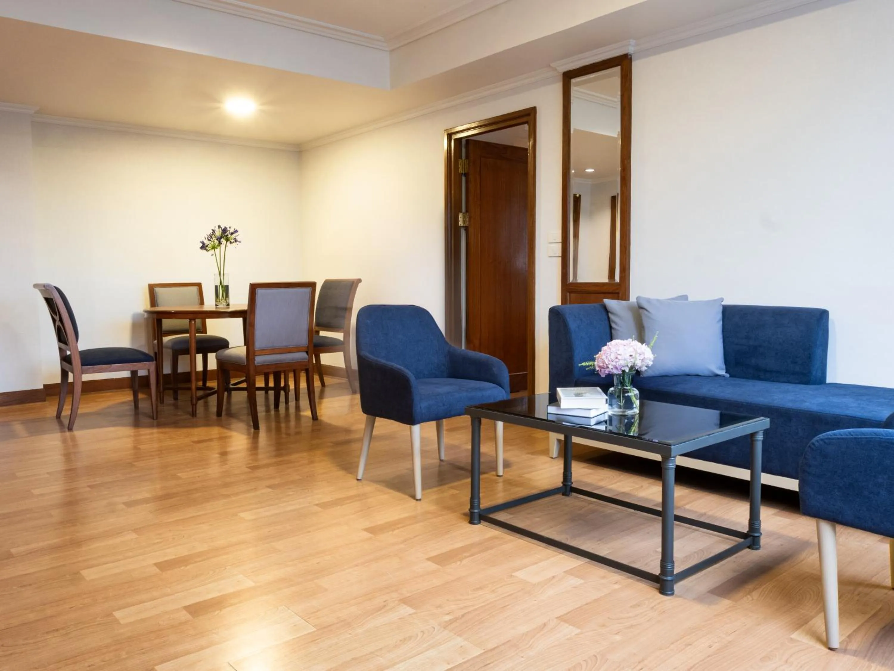 Living room in Rembrandt Residences Bangkok