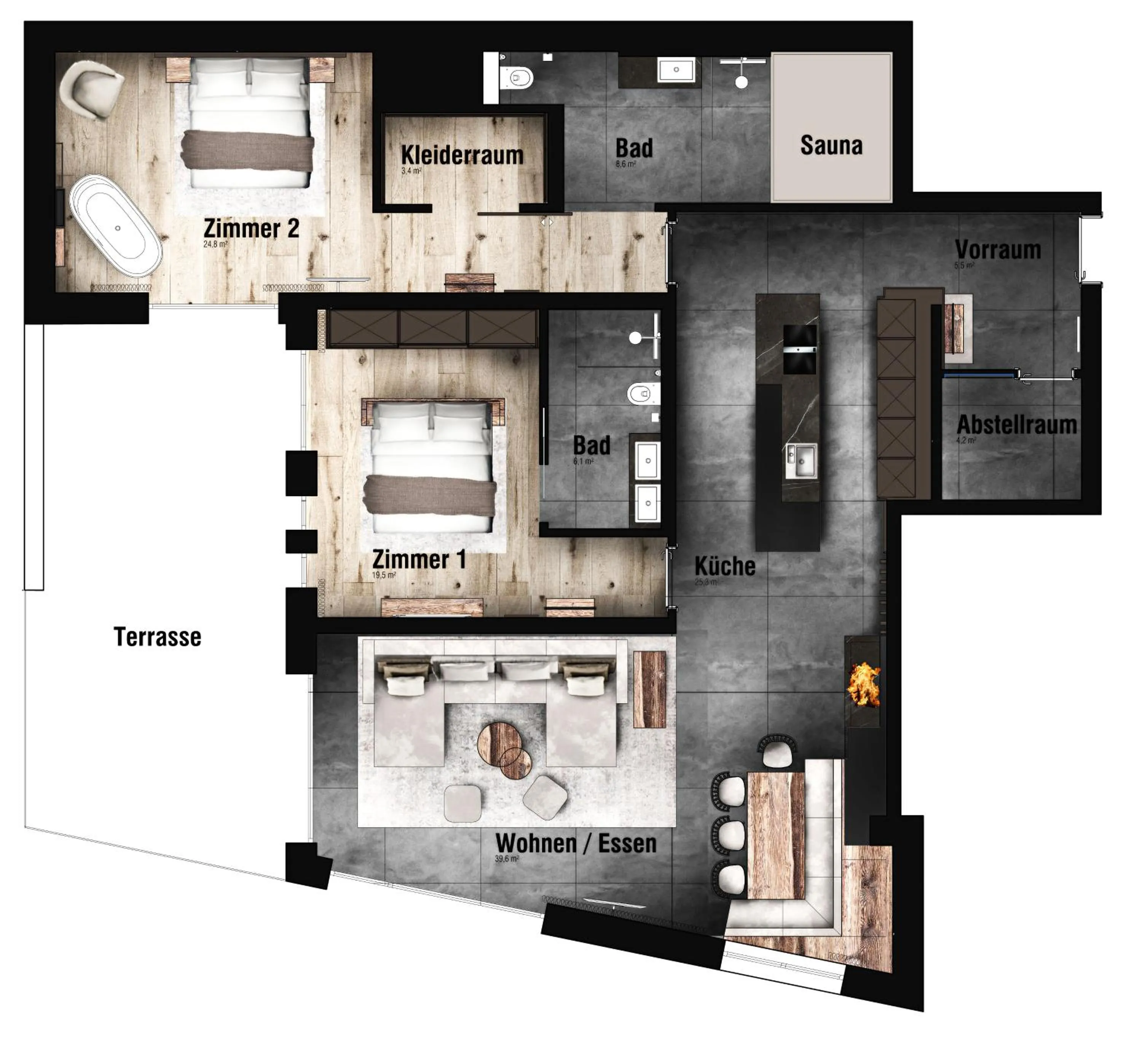 Floor plan in LUVA Resorts Kappl - Chalet K