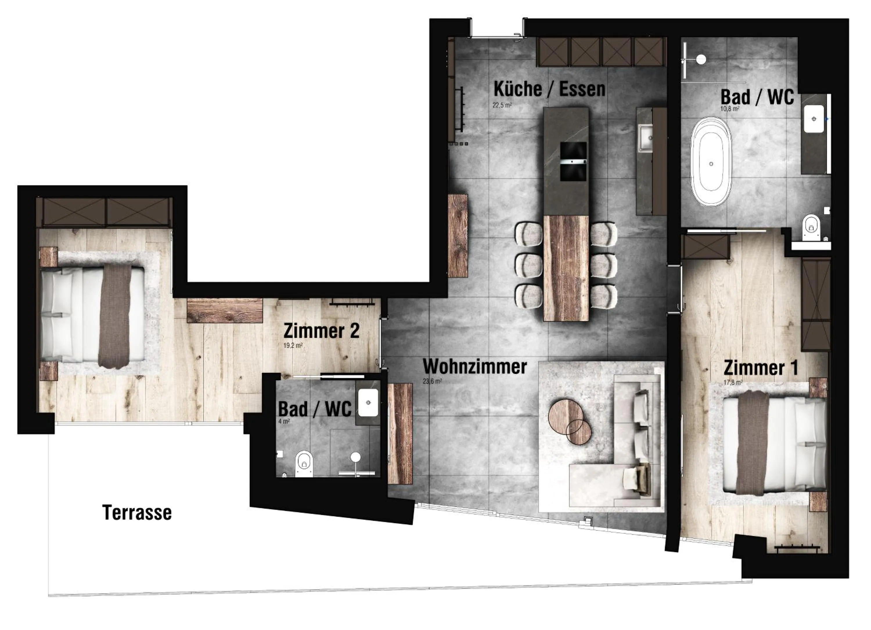 Floor plan in LUVA Resorts Kappl - Chalet K