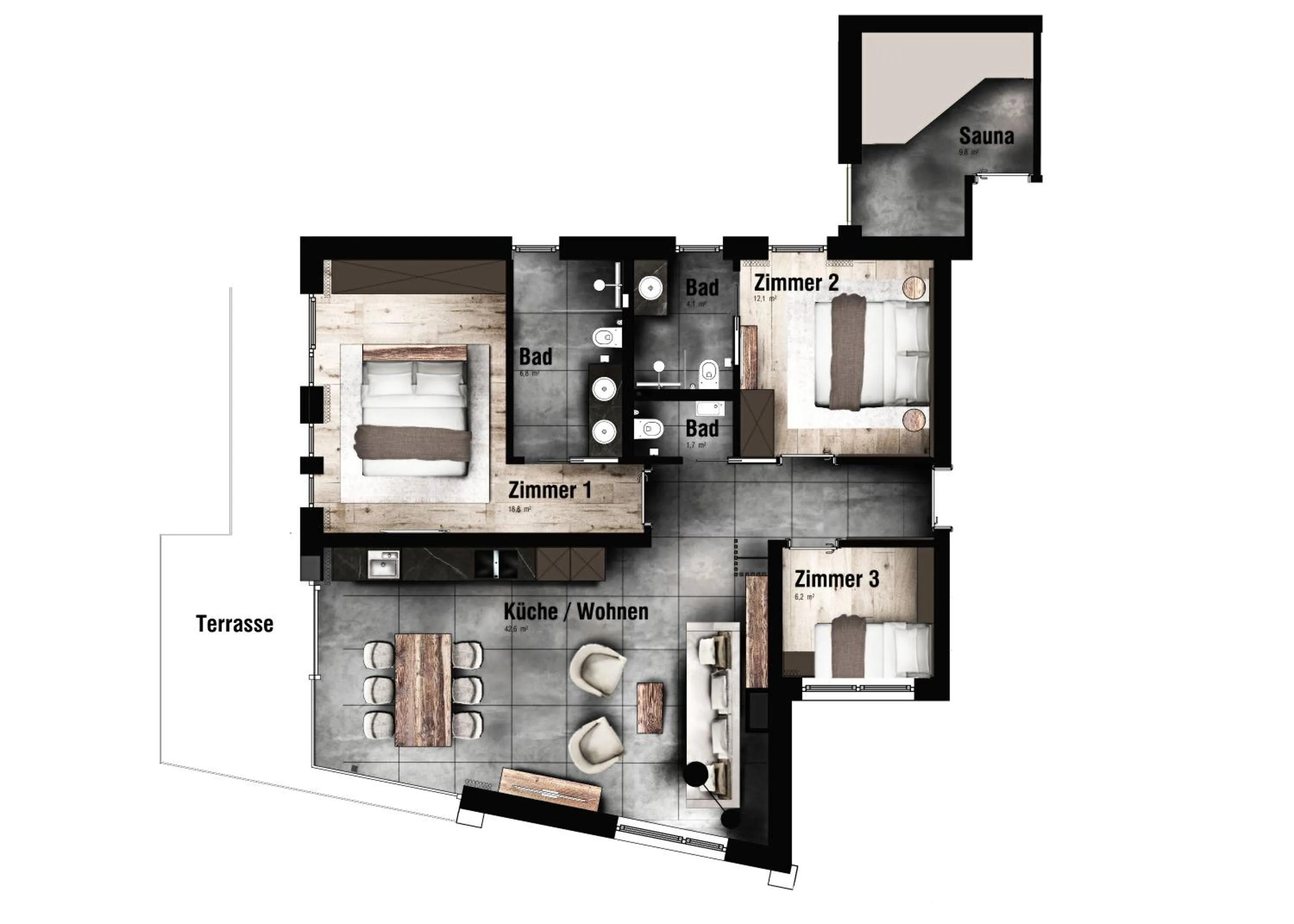 Floor plan in LUVA Resorts Kappl - Chalet K