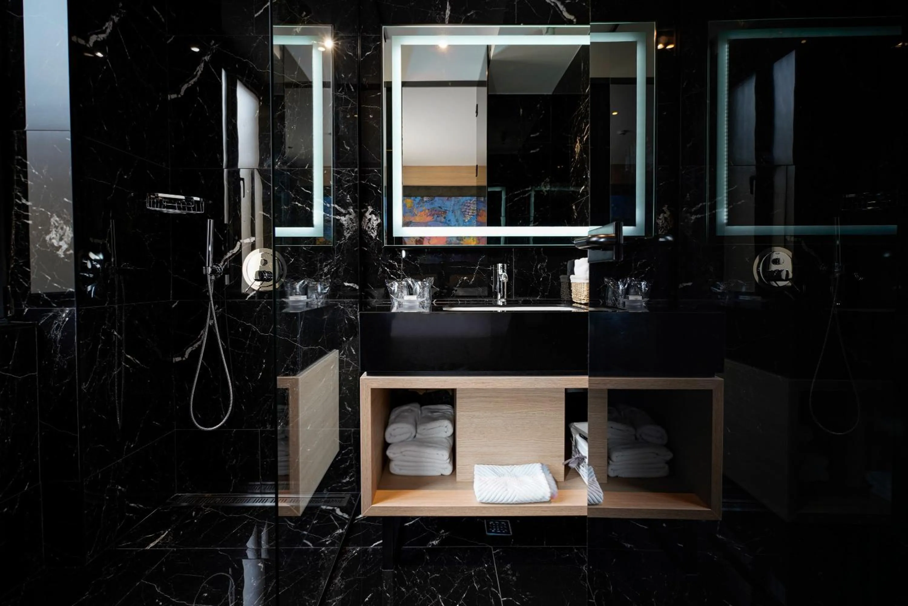 Bathroom in Maccani Black Luxury Suites