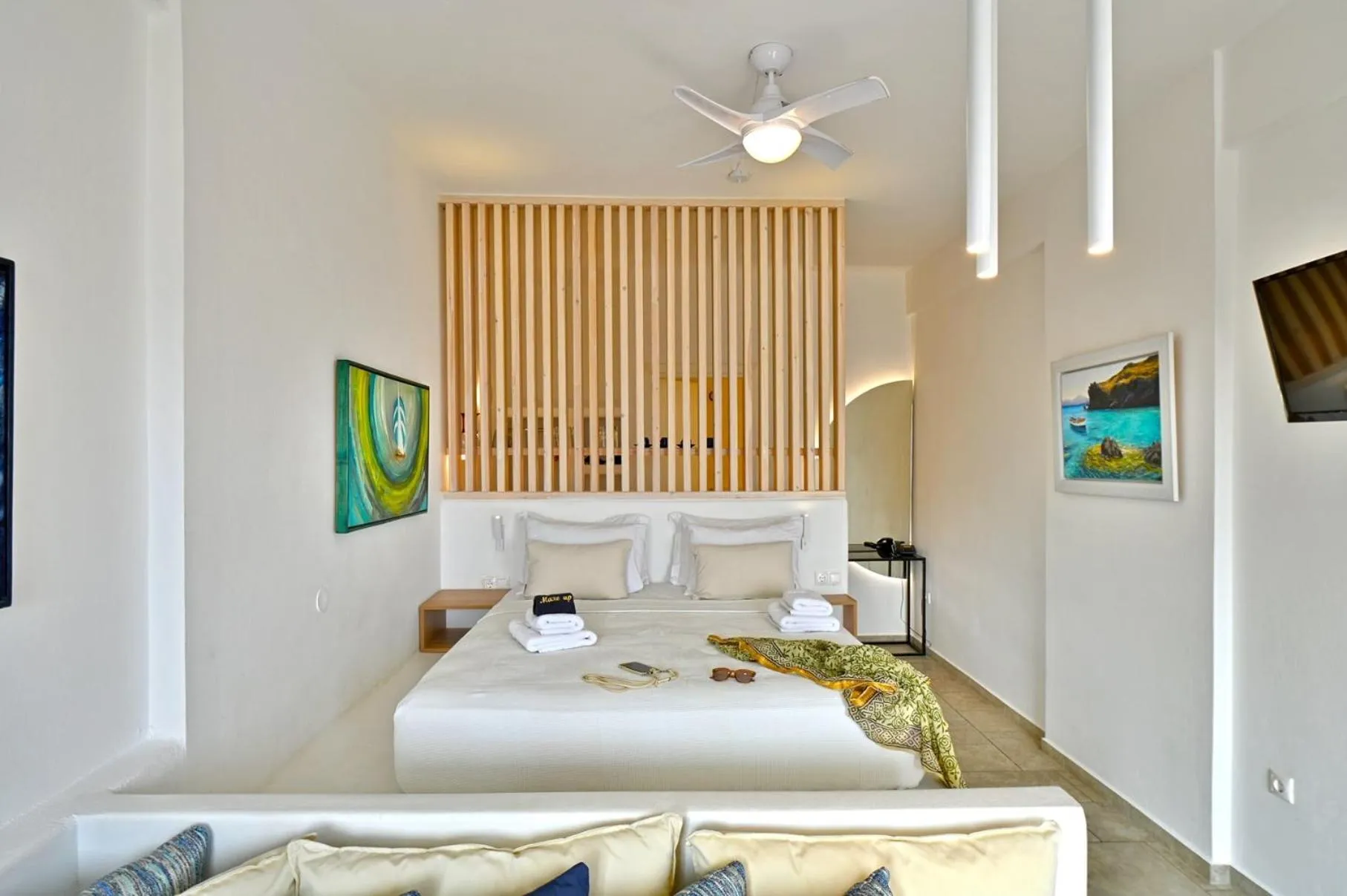 Bed in Kallichoron Art Boutique Hotel