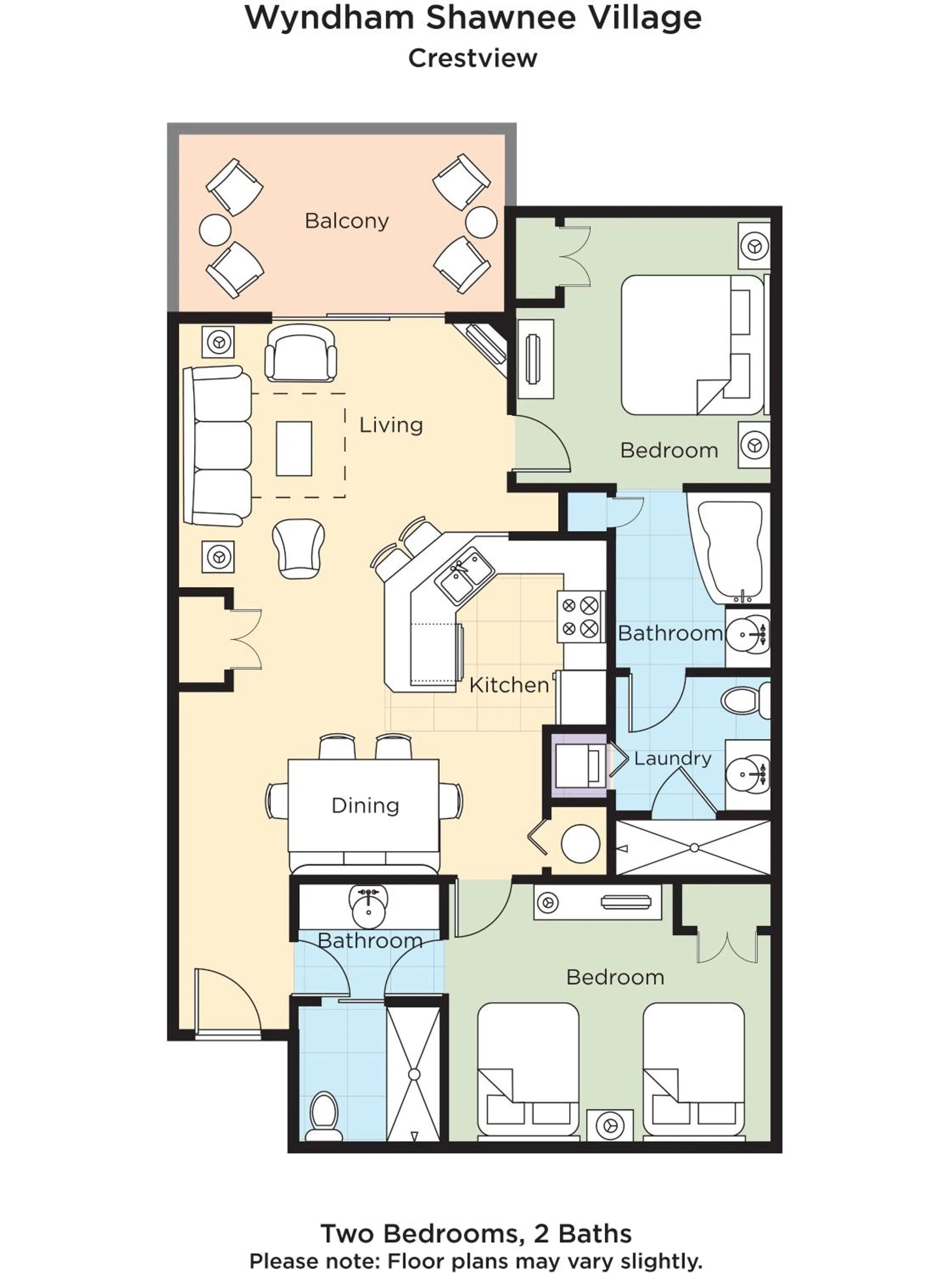 Floor plan in Club Wyndham Shawnee Village