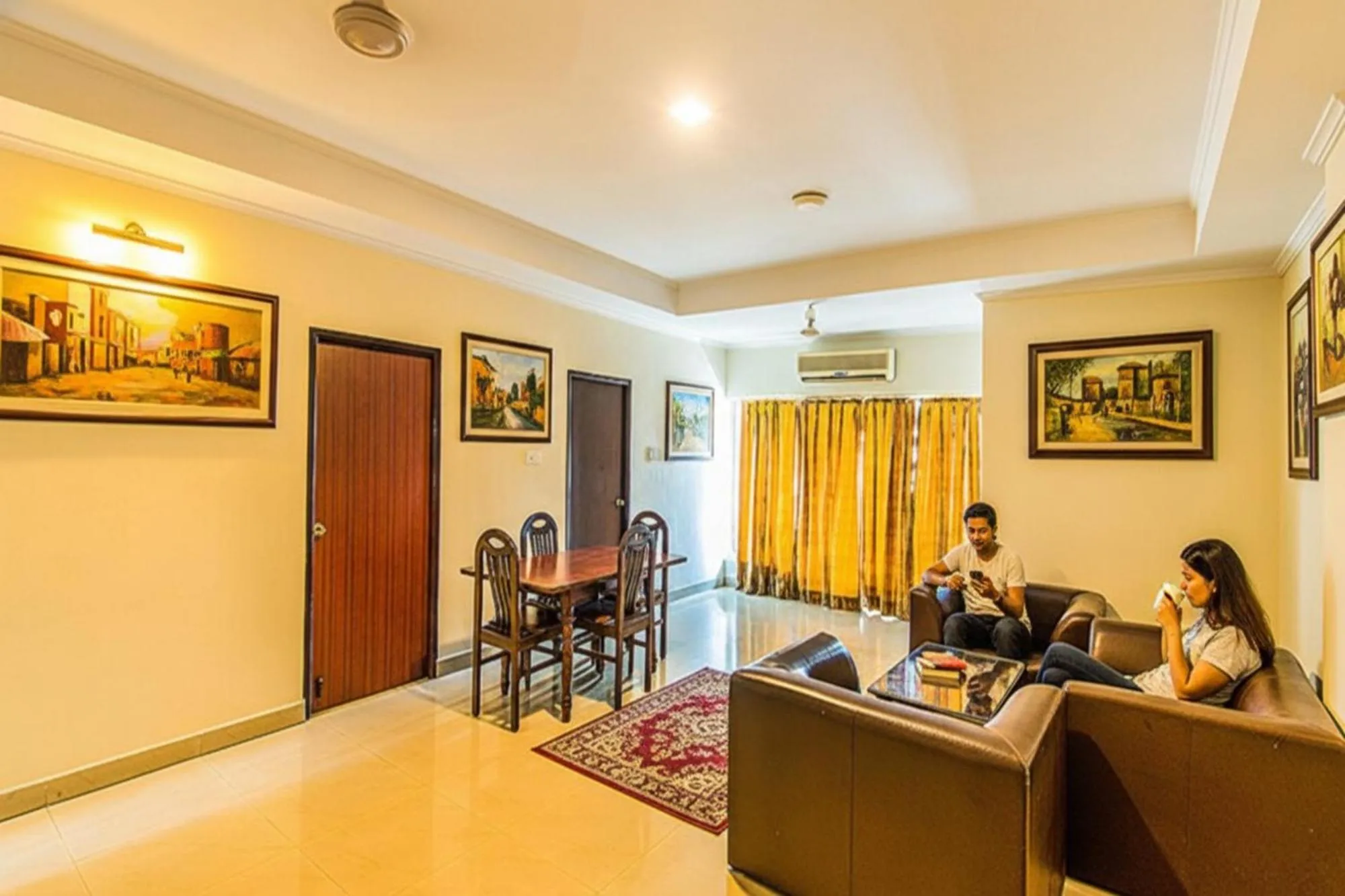 Seating area in Fabhotel Blossoms Service Apartment - T Nagar