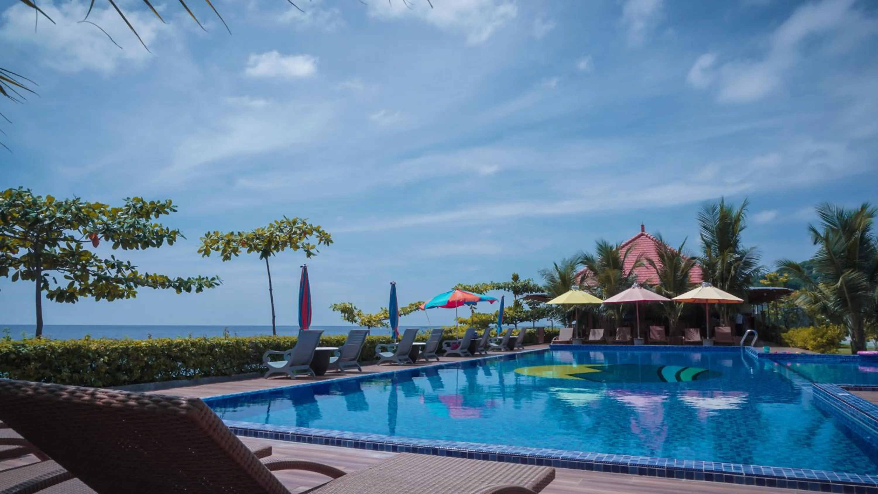 Pool view in Seamount Hotel Amed