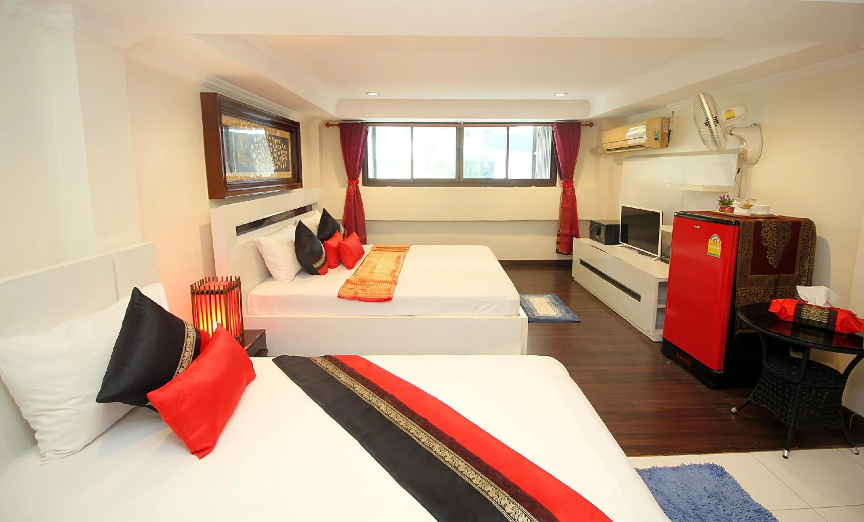 Bedroom, Bed in Sky Silk Decoration House