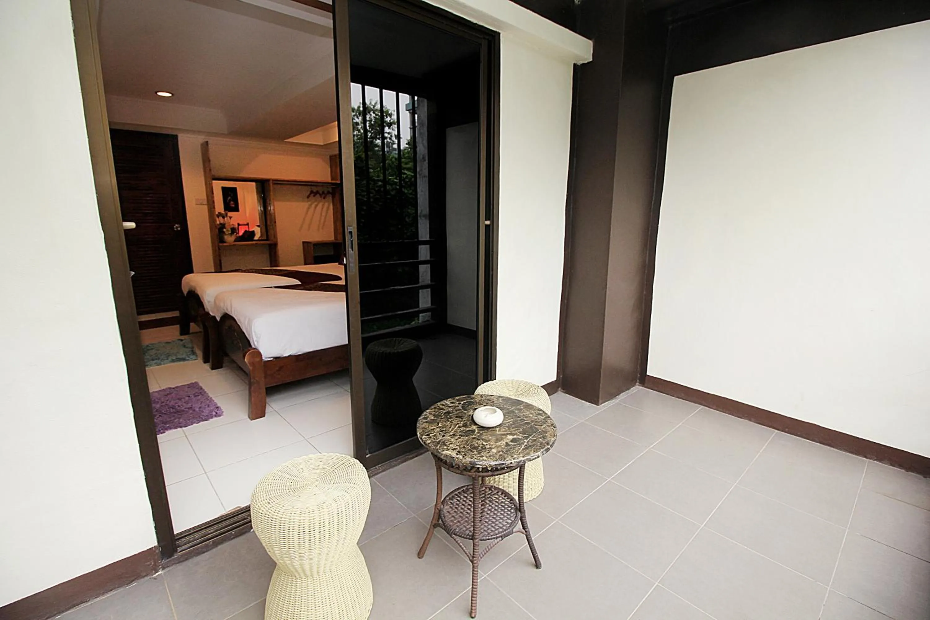 Patio, Bed in Sky Silk Decoration House