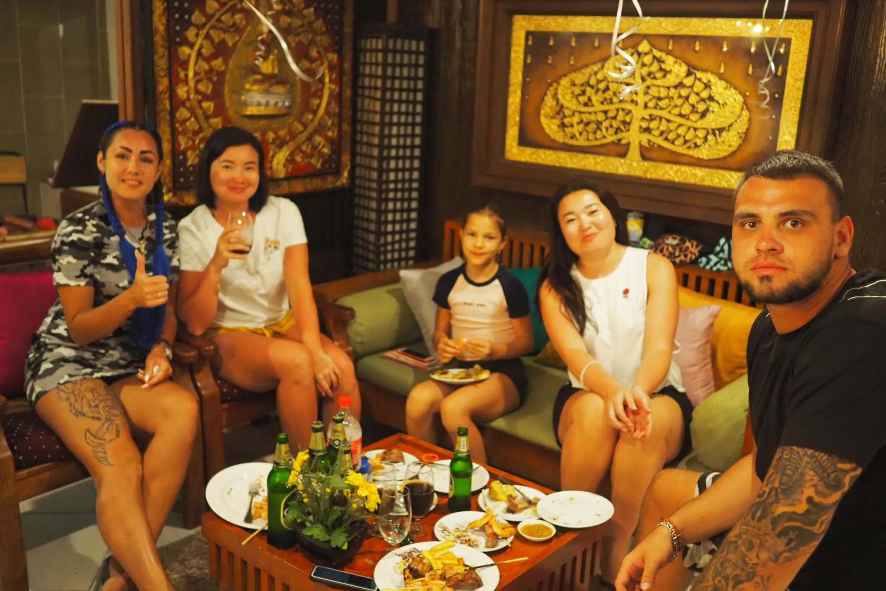 People in Sky Silk Decoration House