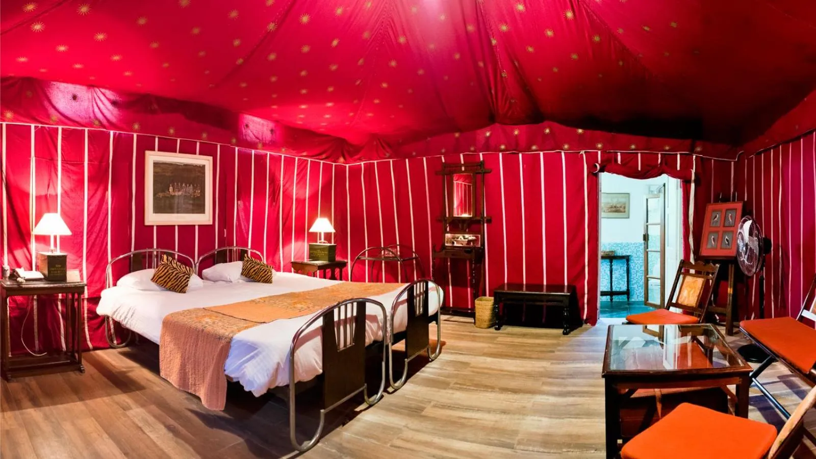 Bed in Neemrana Fort-Palace