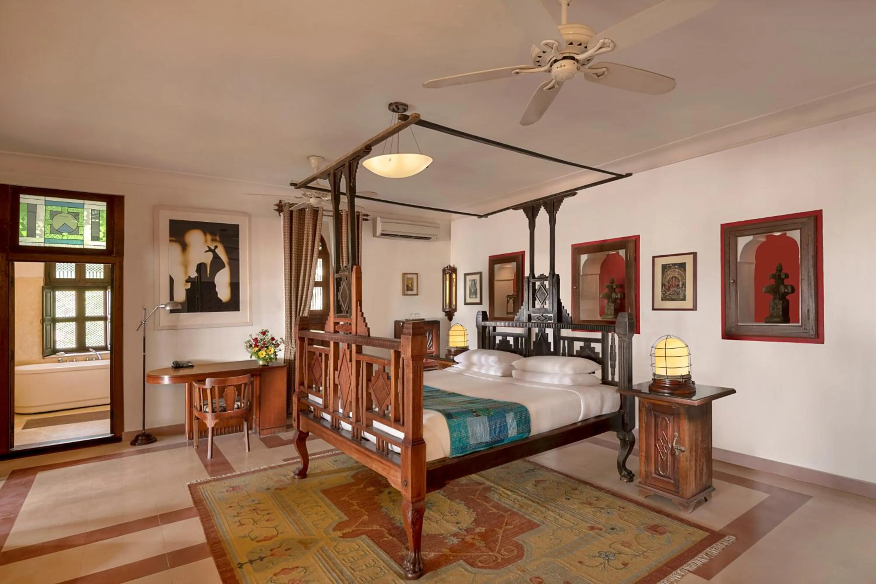 Bed in Neemrana Fort-Palace