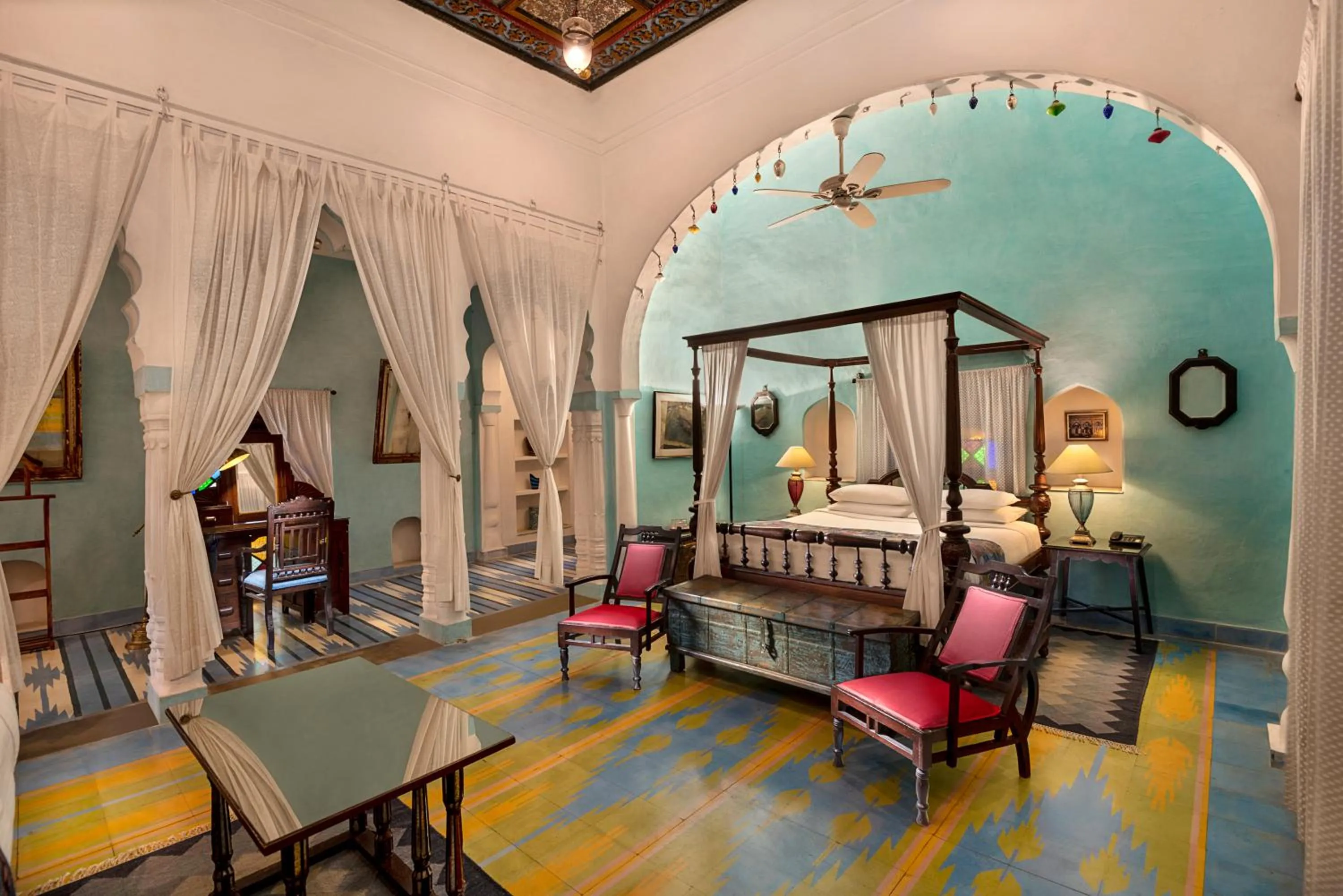 Bed in Neemrana Fort-Palace