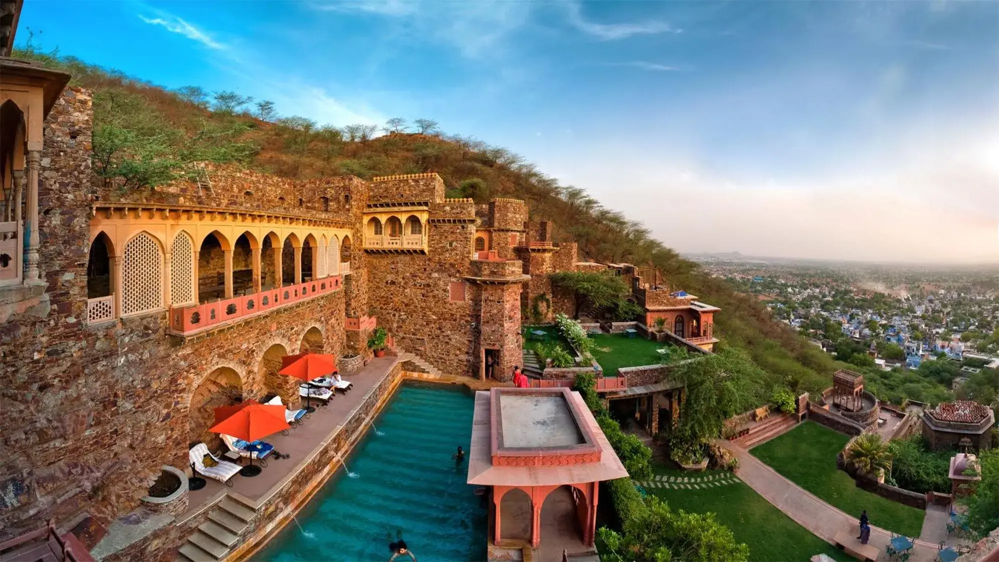 Bird's eye view in Neemrana Fort-Palace Bird's eye view in Neemrana Fort-Palace