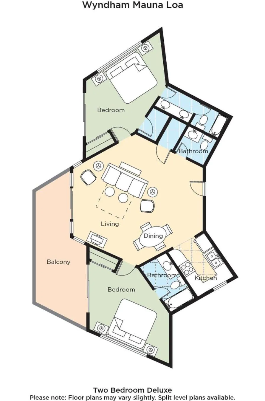 Photo of the whole room in Wyndham Mauna Loa Village