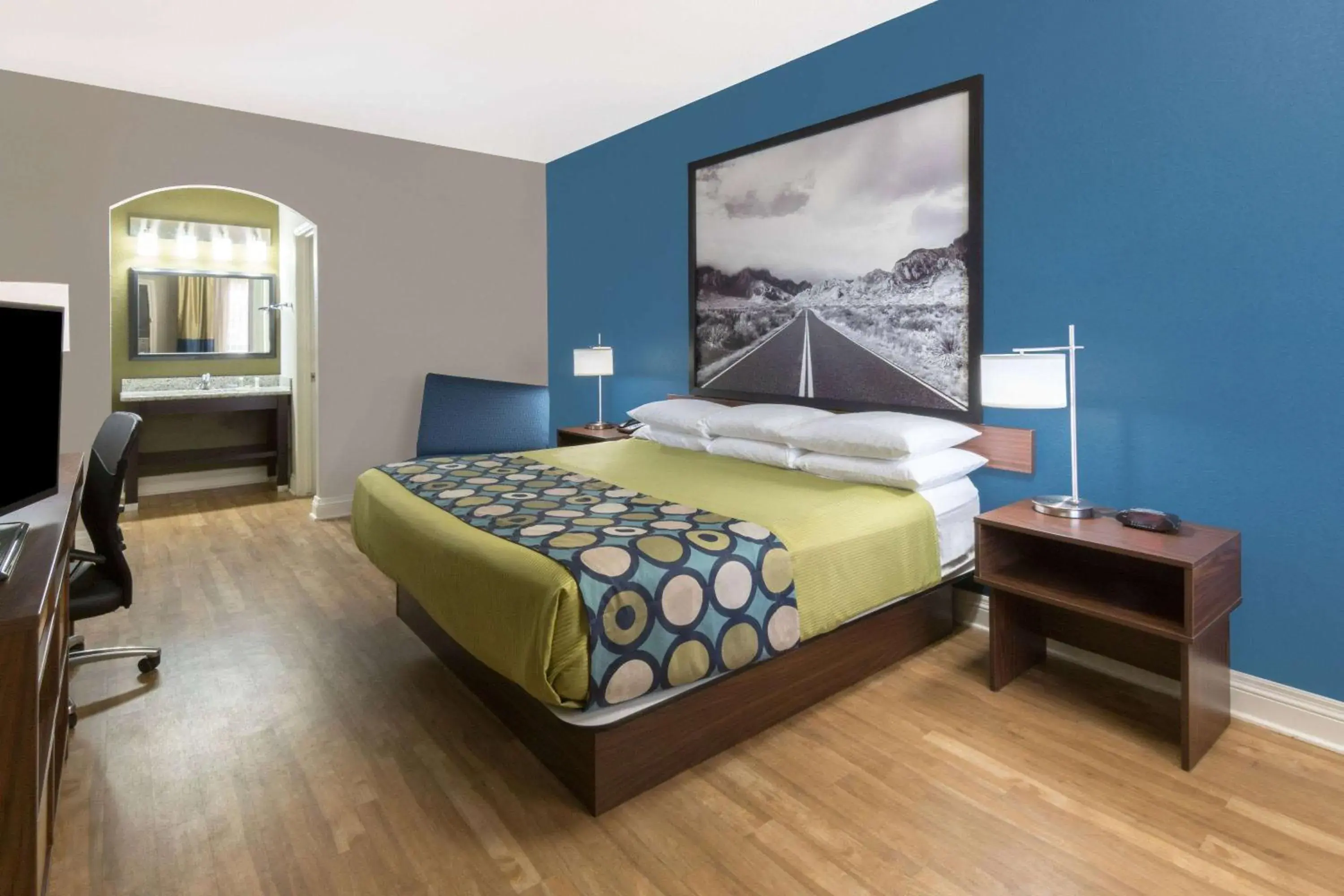 Queen Room with Roll-In Shower - Mobility/Hearing Accessible - Non-Smoking in Super 8 by Wyndham San Antonio Near Fort Sam Houston Queen Room with Roll-In Shower - Mobility/Hearing Accessible - Non-Smoking in Super 8 by Wyndham San Antonio Near Fort Sam Houston