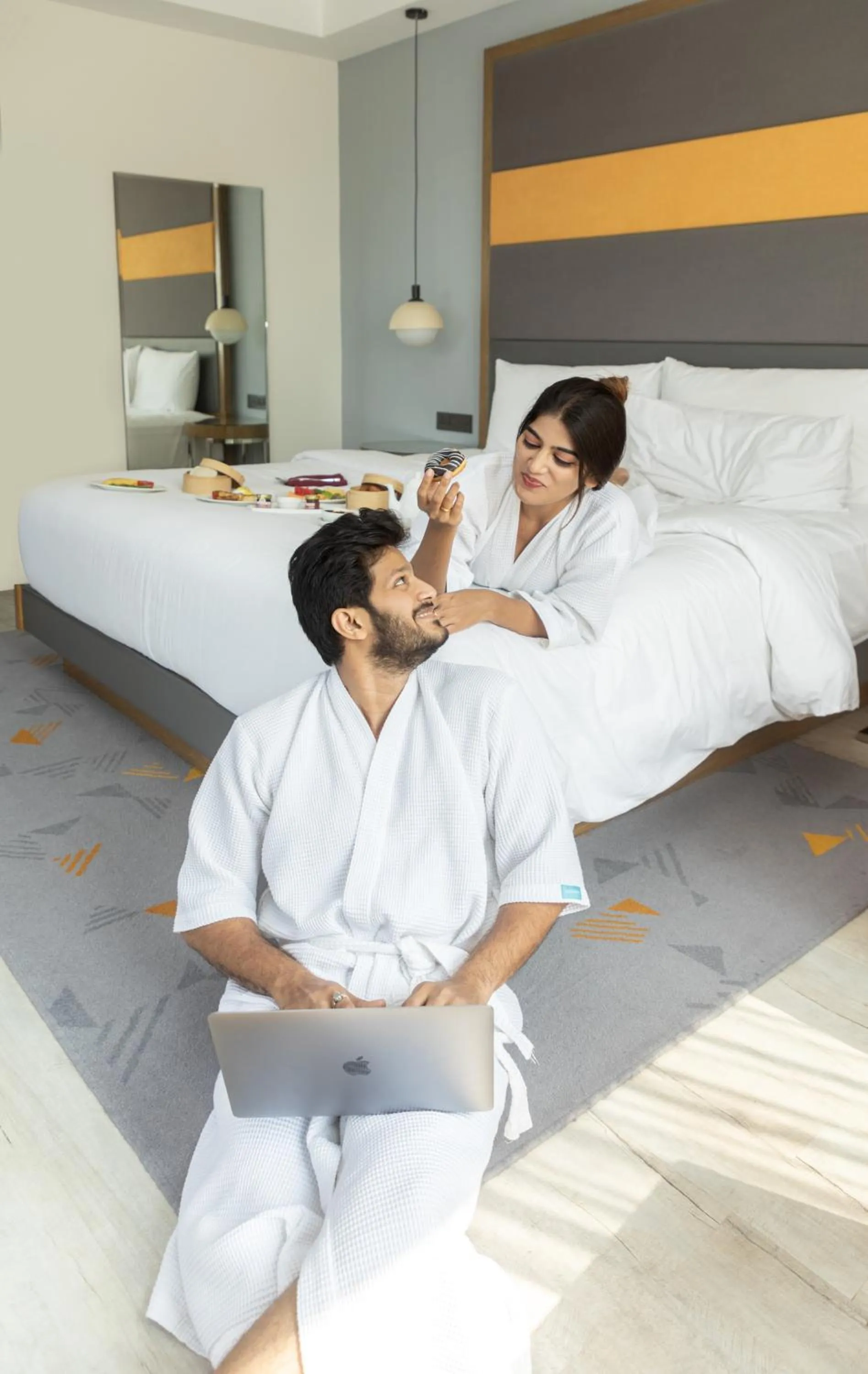 Bedroom, Bed in Le Meridien Hyderabad