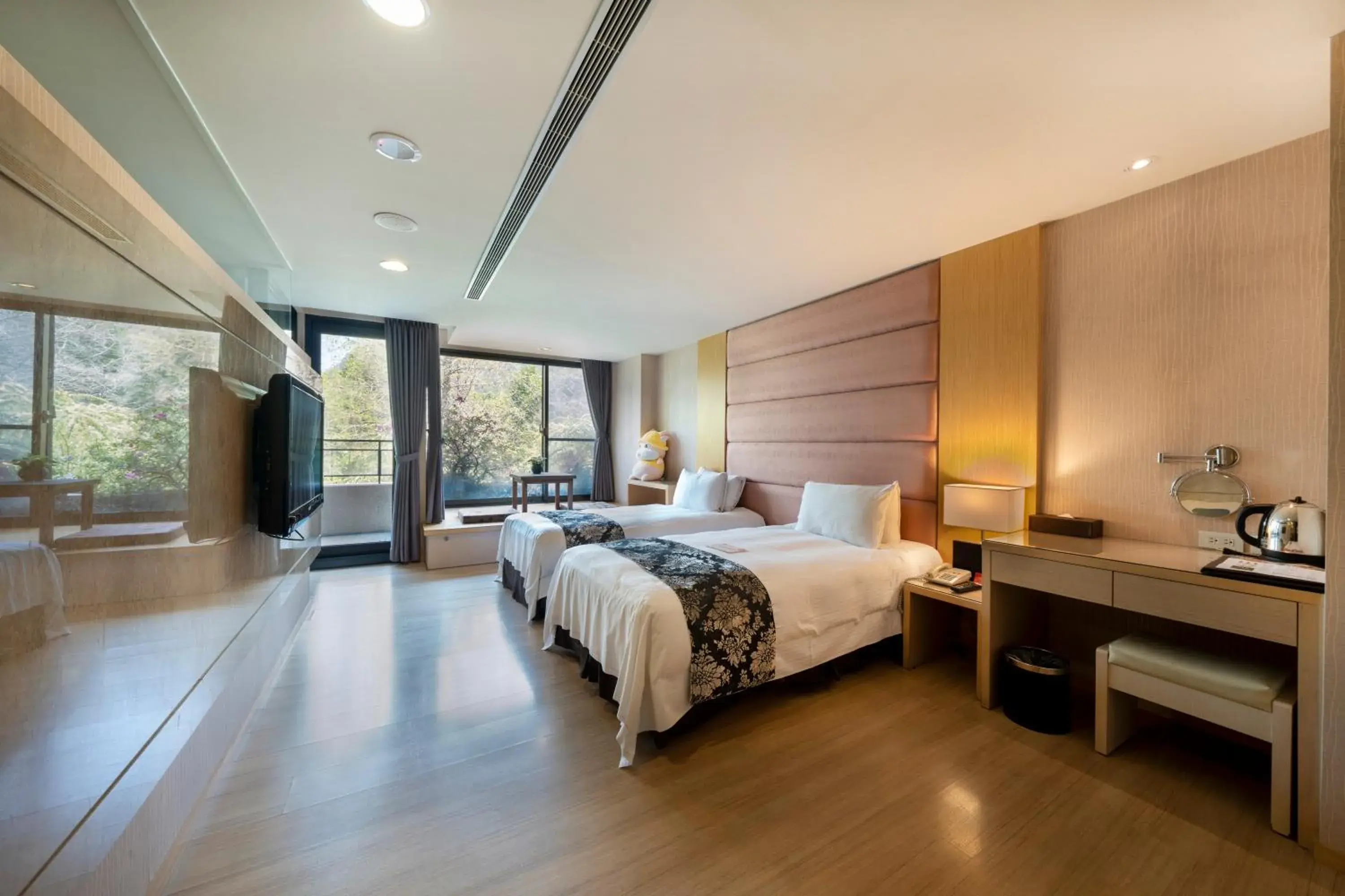 Bed in Tai-Yi Red Maple Resort Bed in Tai-Yi Red Maple Resort