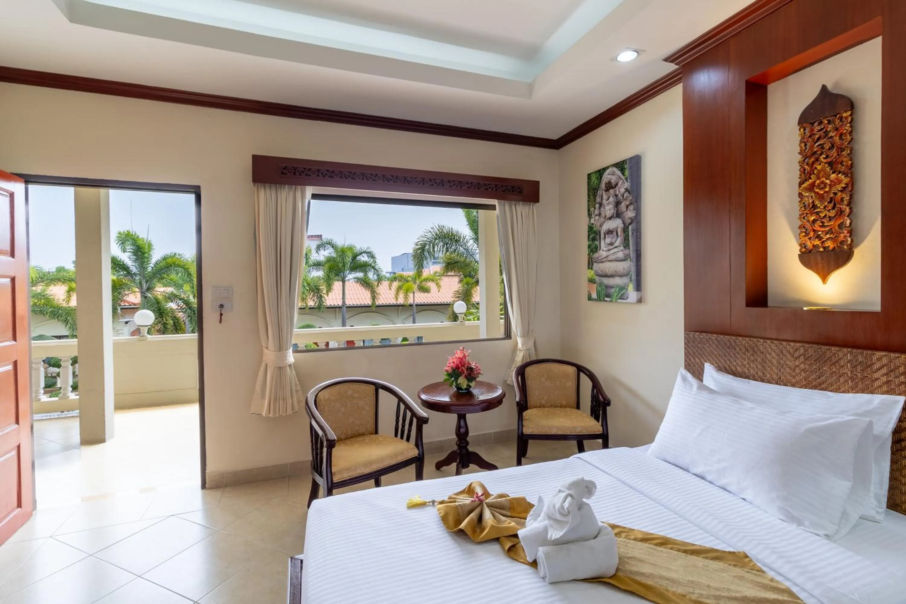 View (from property/room), Bed in Thai Garden Resort