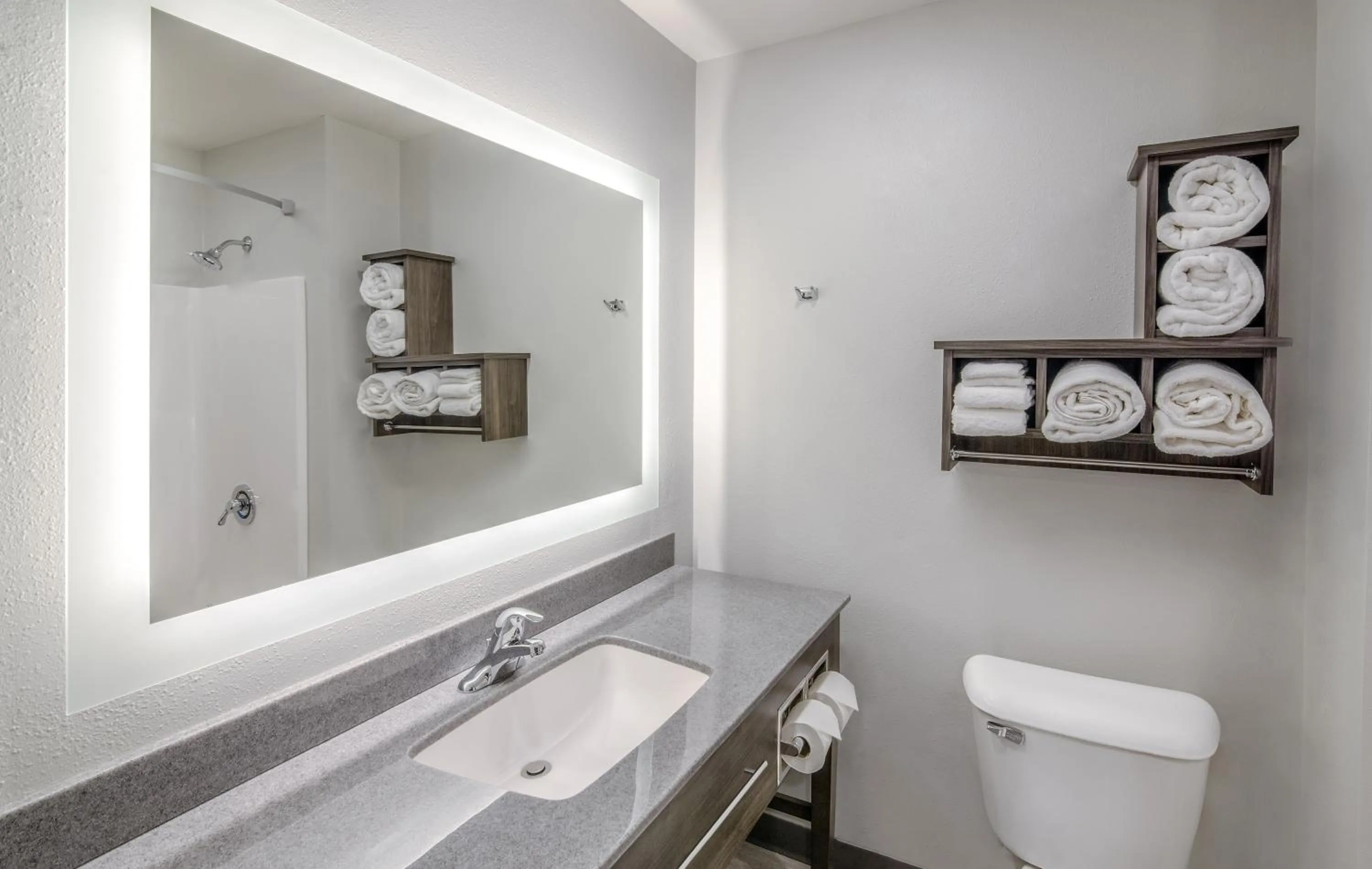 Bathroom in My Place Hotel-Shakopee, MN