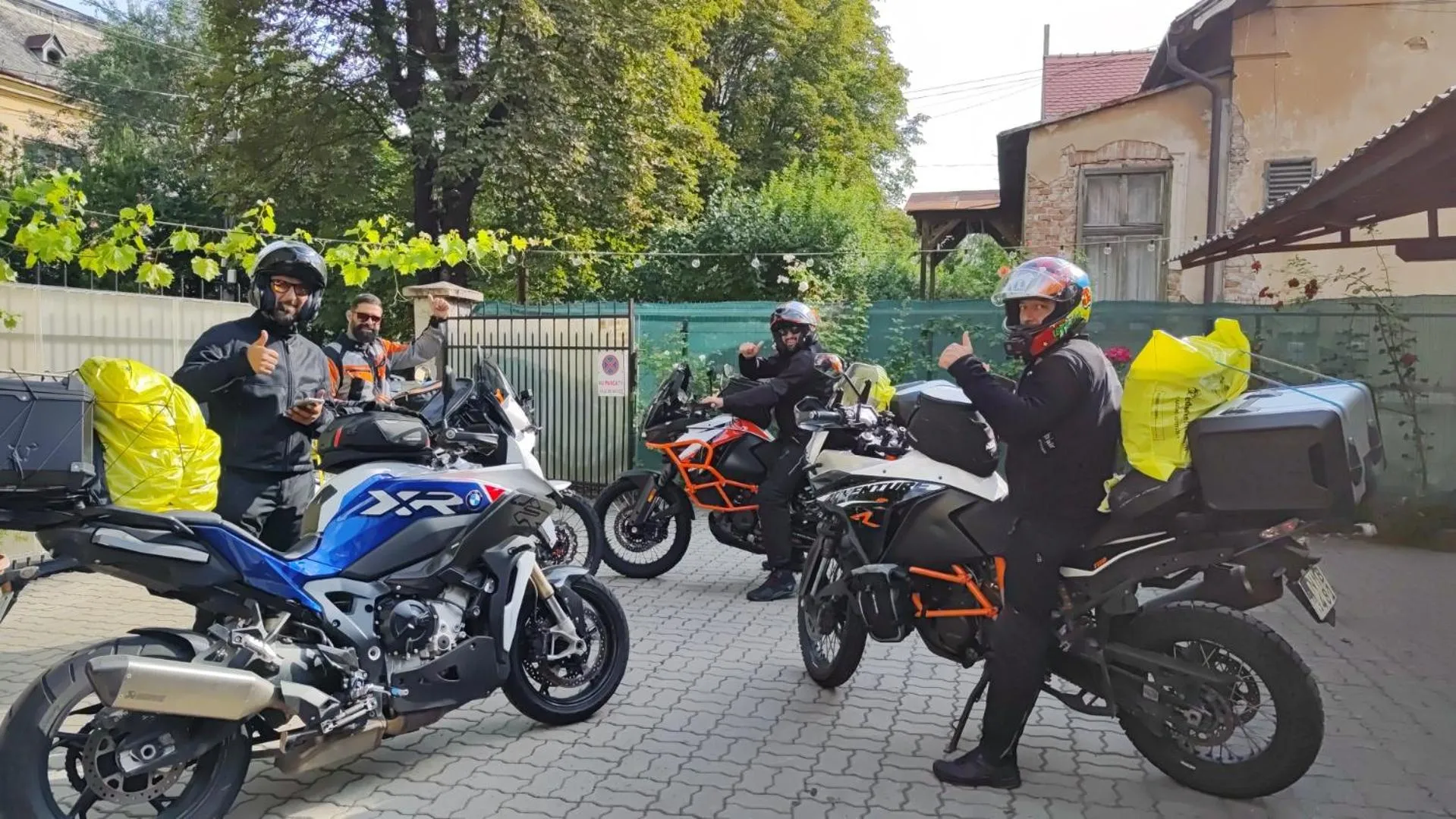 group of guests in Pensiunea Buon Gusto Sibiu-motorcyle friendly,city center