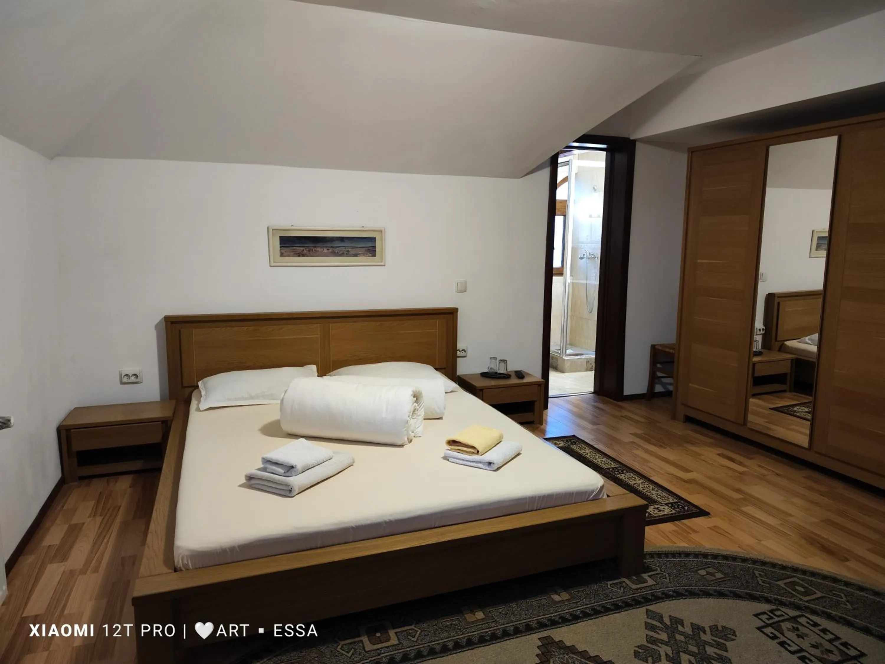 Photo of the whole room, Bed in Pensiunea Buon Gusto Sibiu-motorcyle friendly,city center