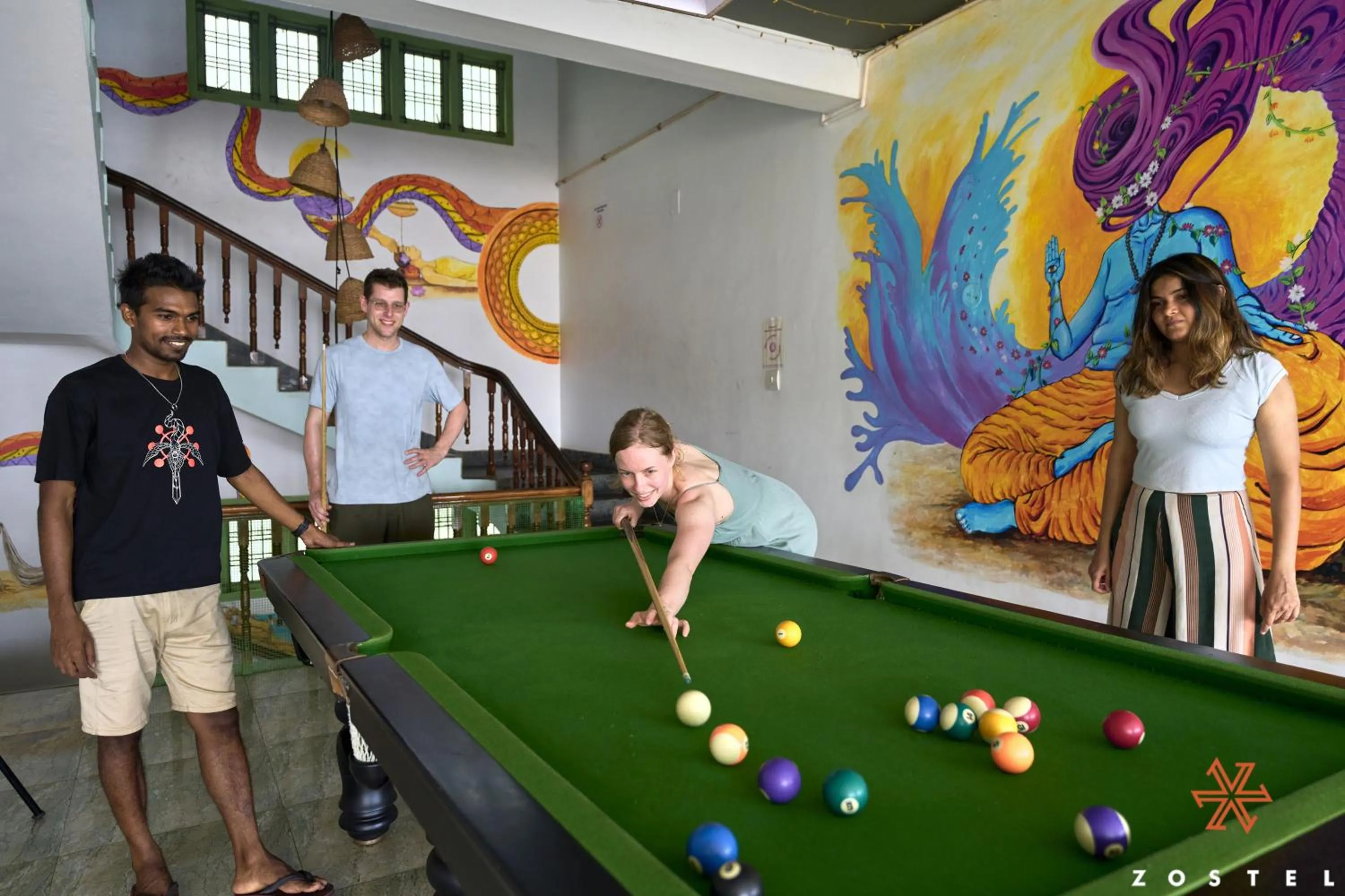 Communal lounge/ TV room in Zostel Varkala