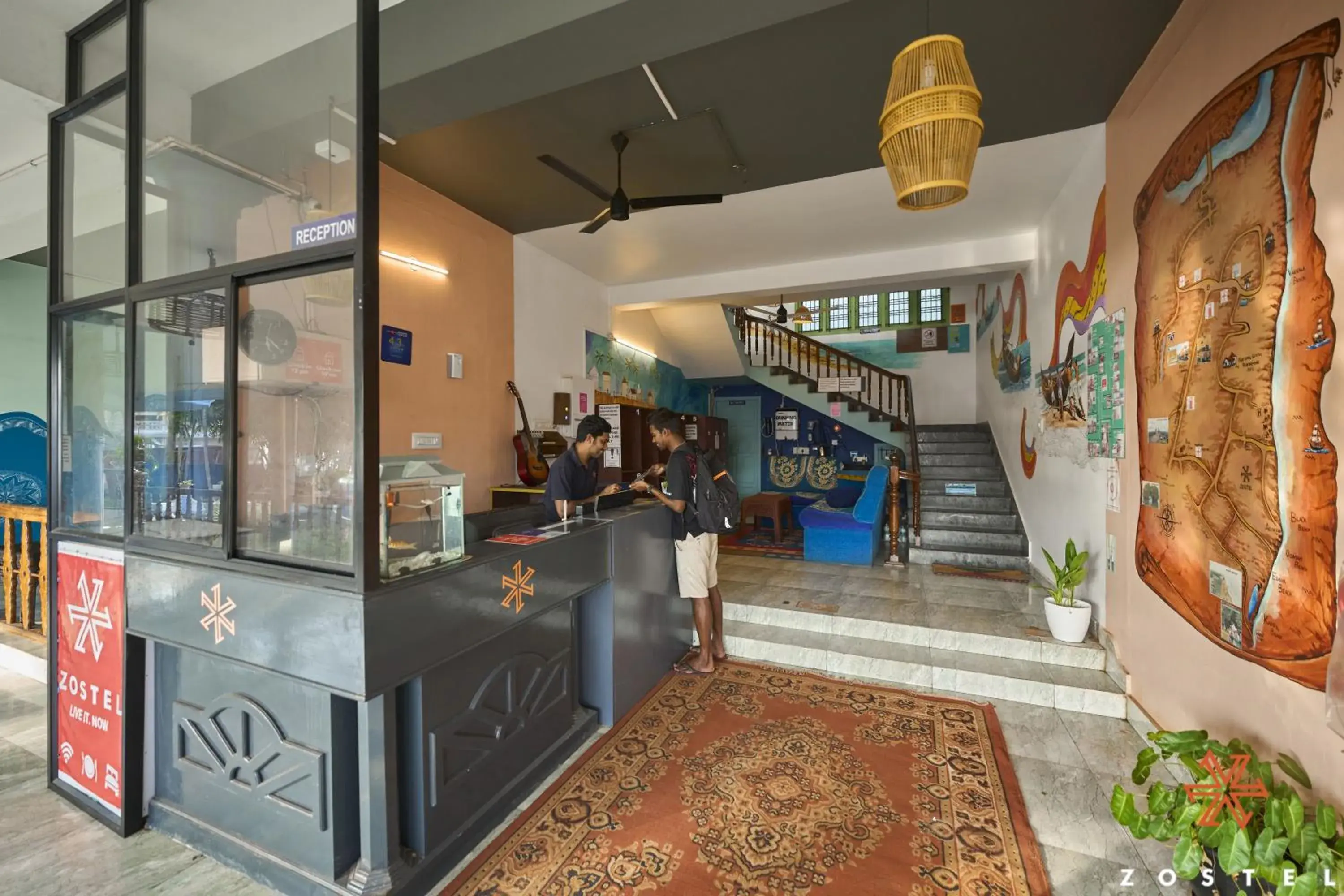 Lobby or reception in Zostel Varkala Lobby or reception in Zostel Varkala