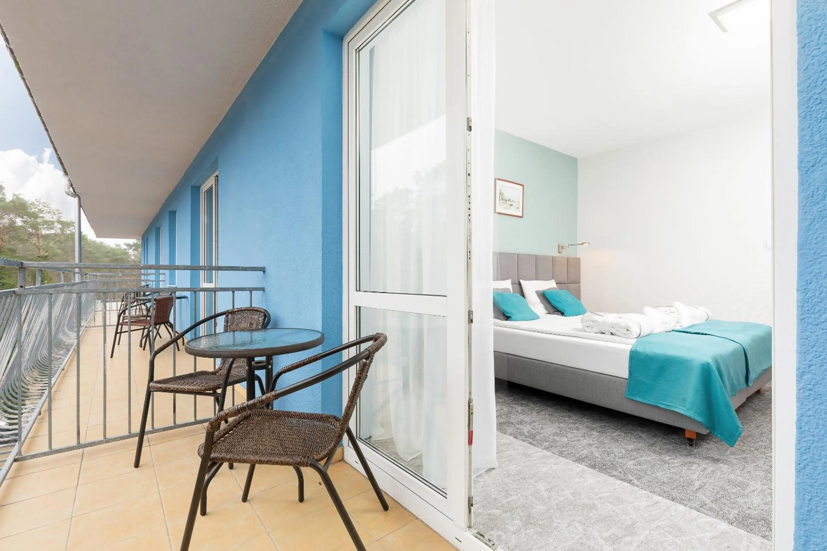 Balcony/Terrace, Bed in Spa Bagiński & Chabinka