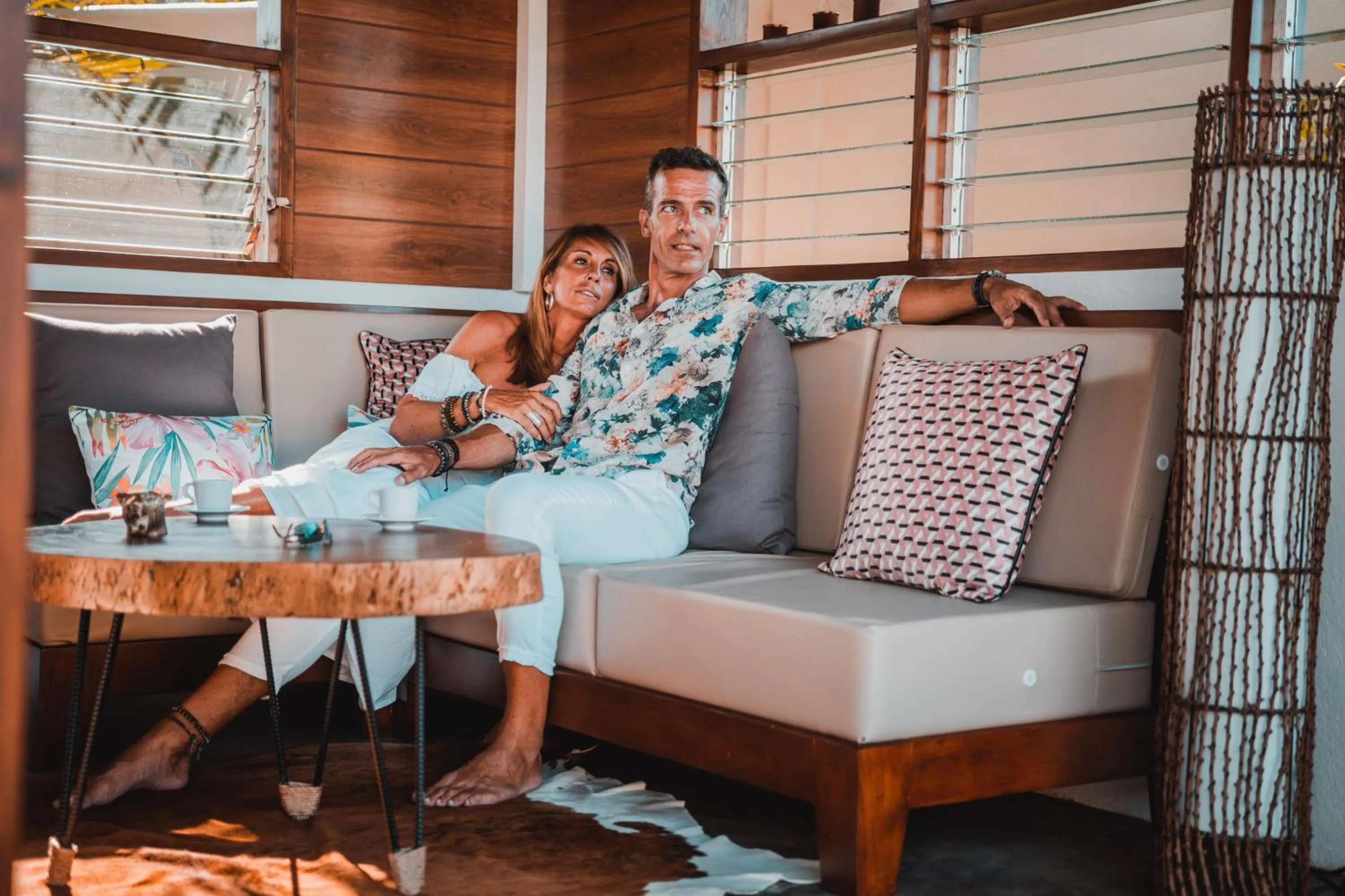 Seating area in Halamanan Residences