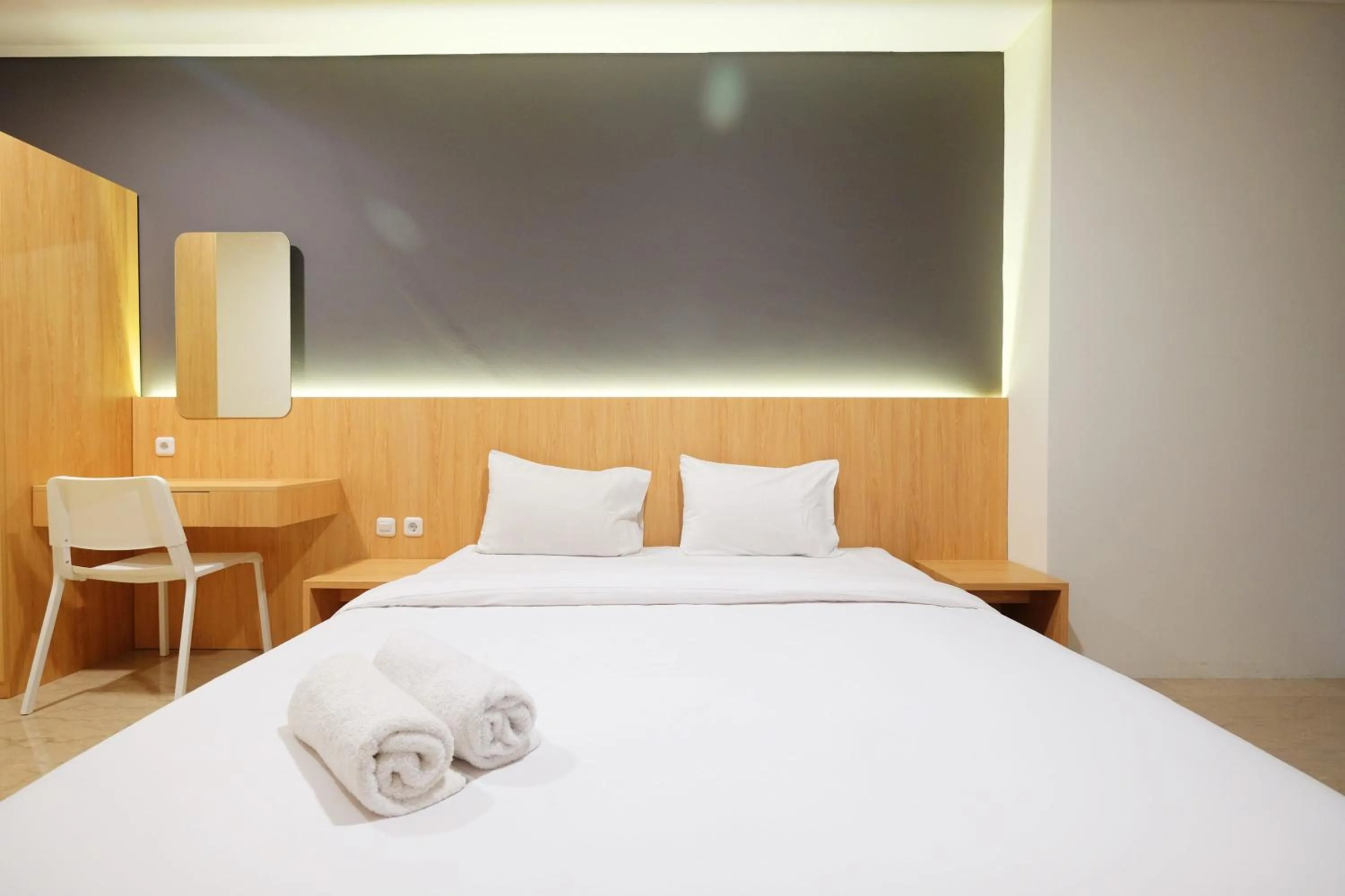 Bed in 2BR Pancoran L'Avenue Apartment Great Facility By Travelio