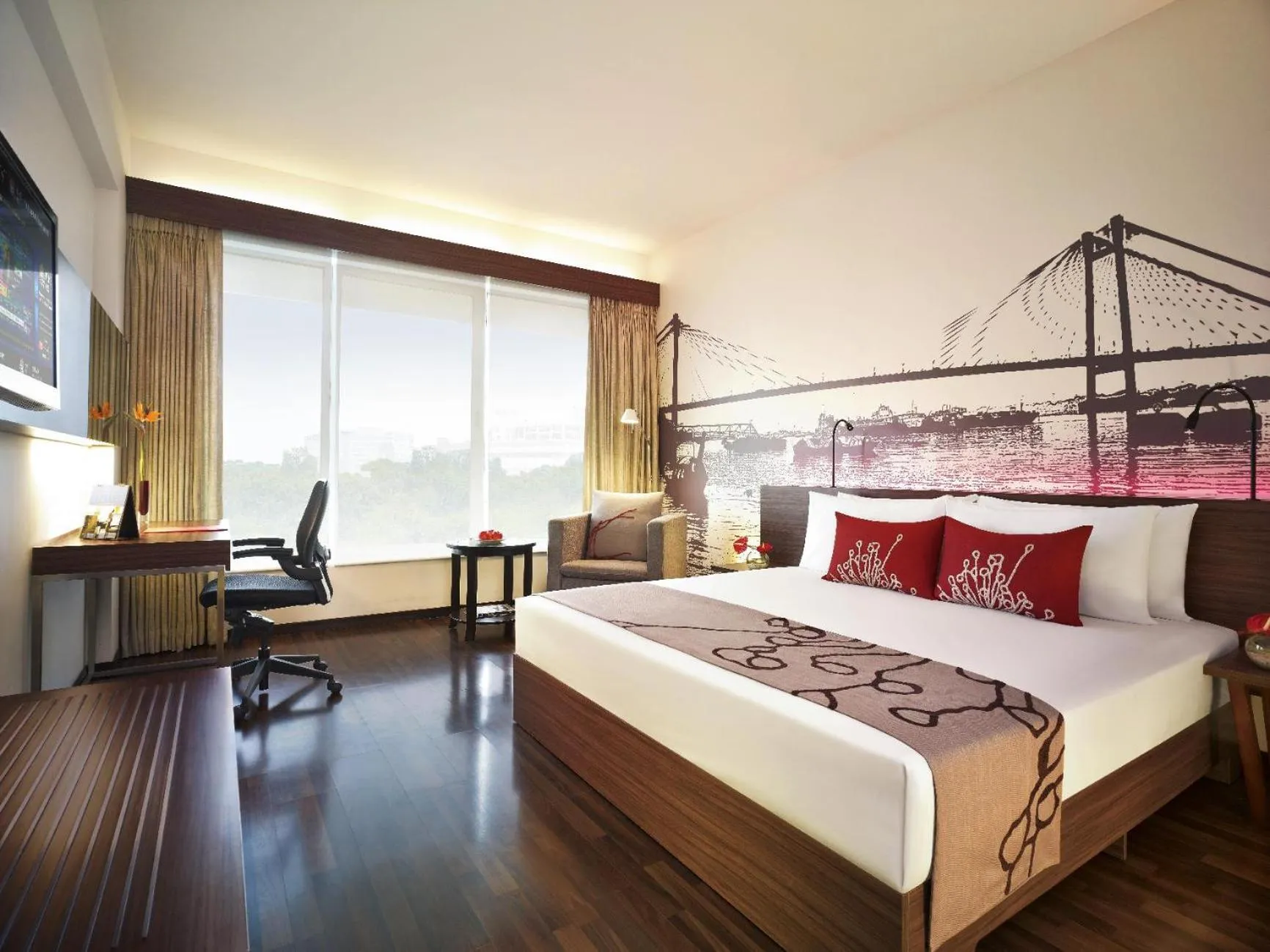 Photo of the whole room, Bed in Vivanta Kolkata EM Bypass