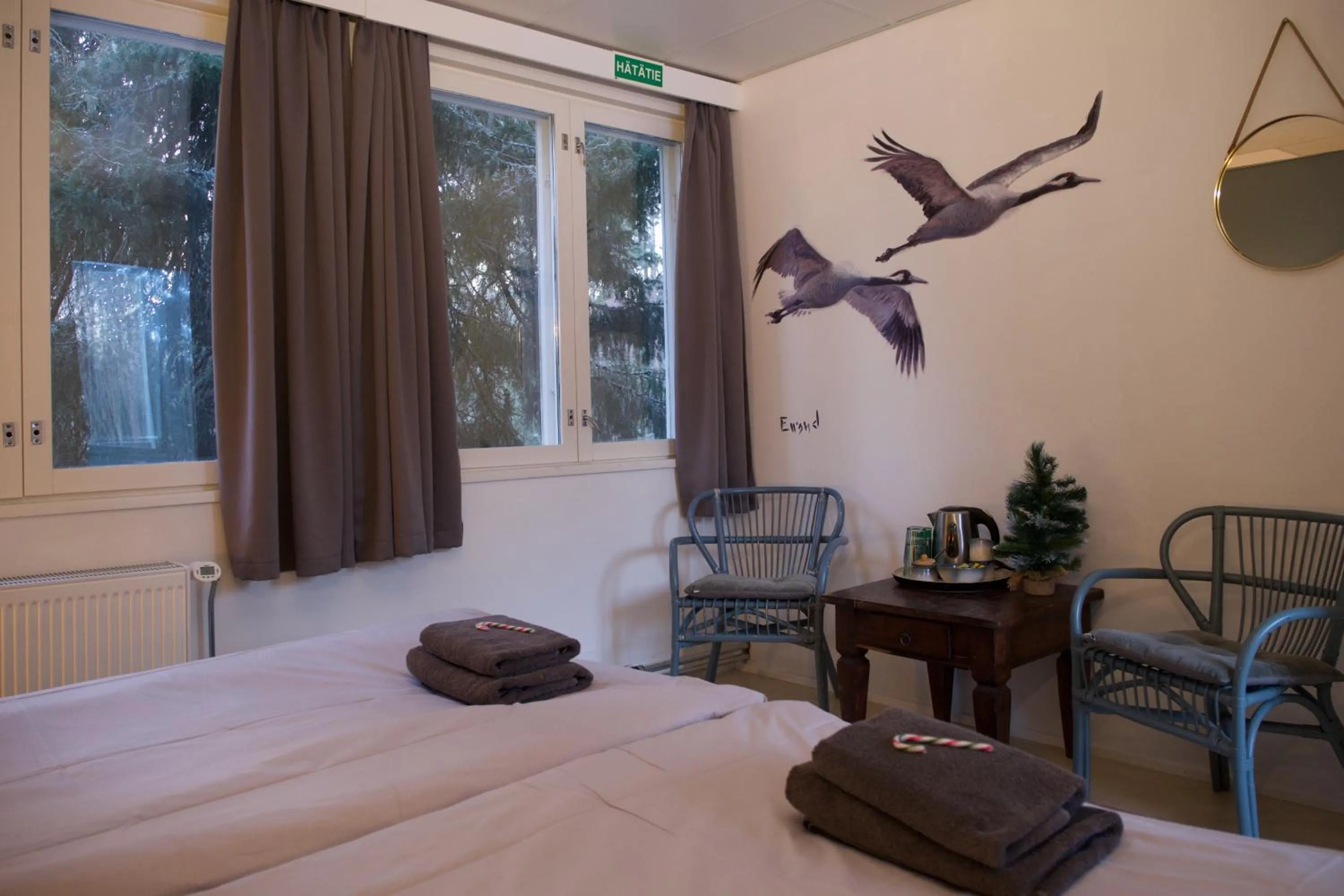 Bed in Taigaschool Eco Hotel