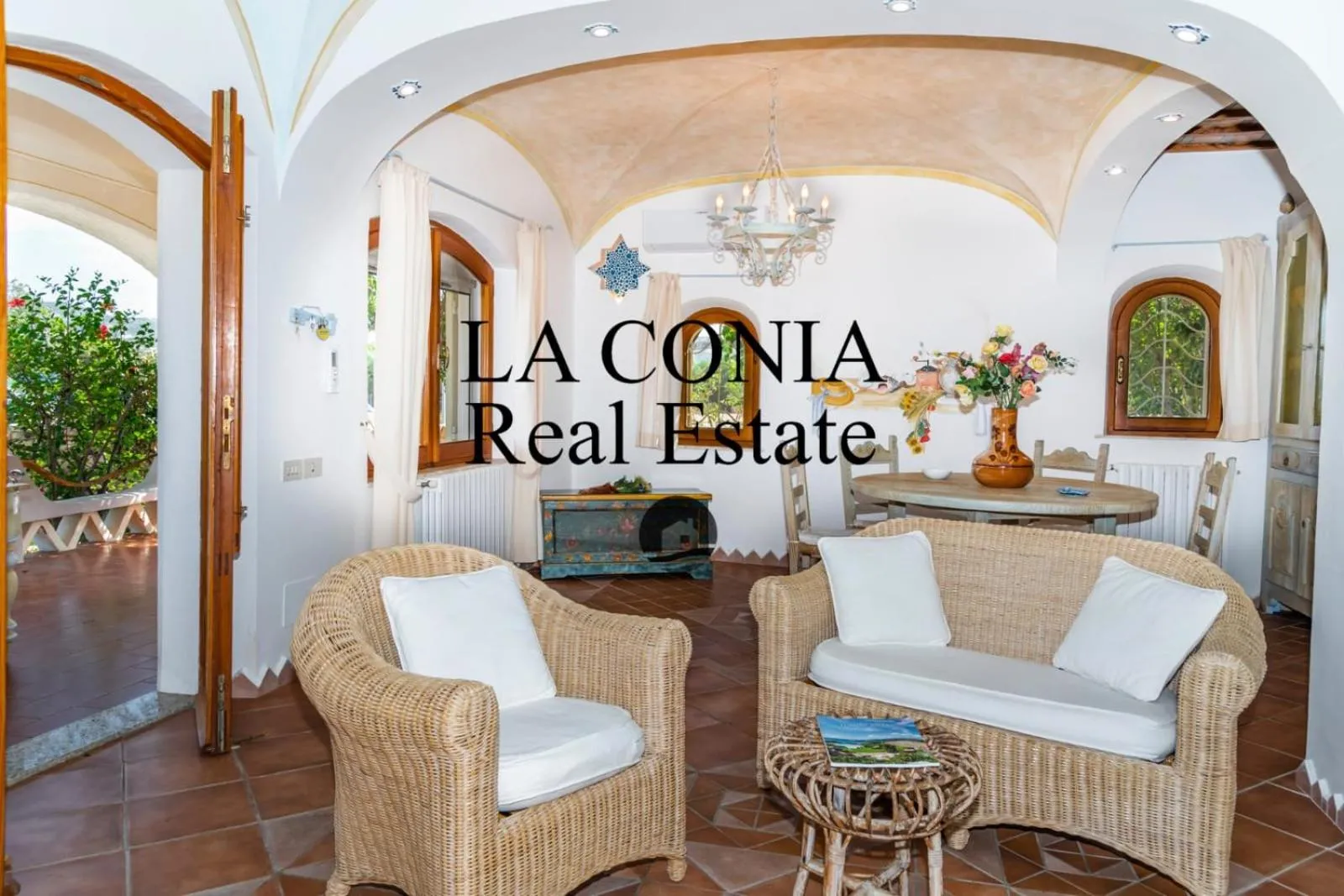 Living room in blue sea villa
