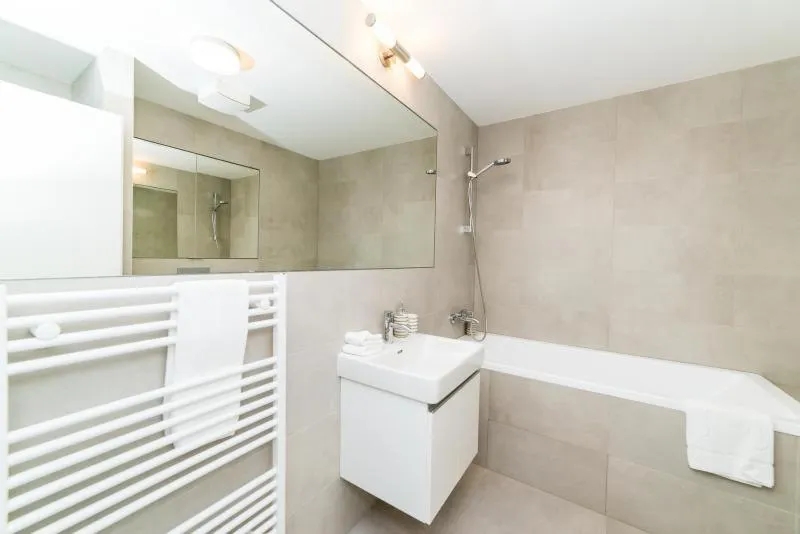 Bathroom in City Castle Apartments Free Parking