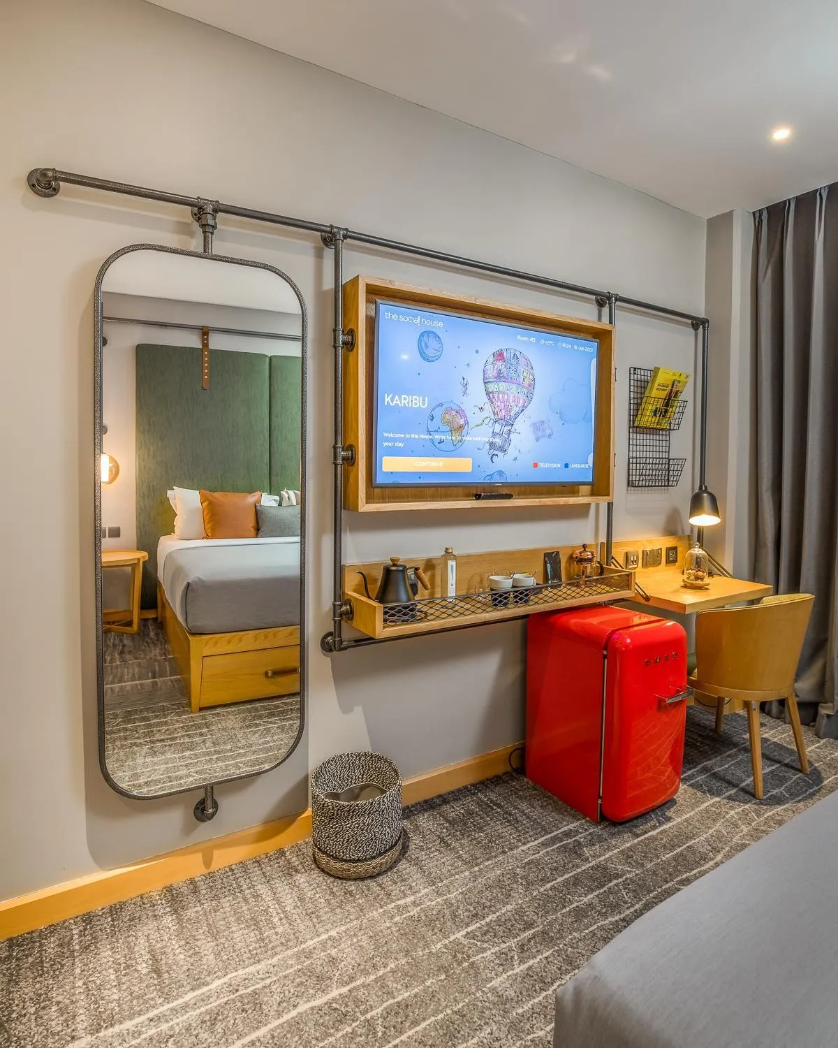 TV and multimedia, Bed in The Social House Nairobi, a Preferred Lifestyle Hotel