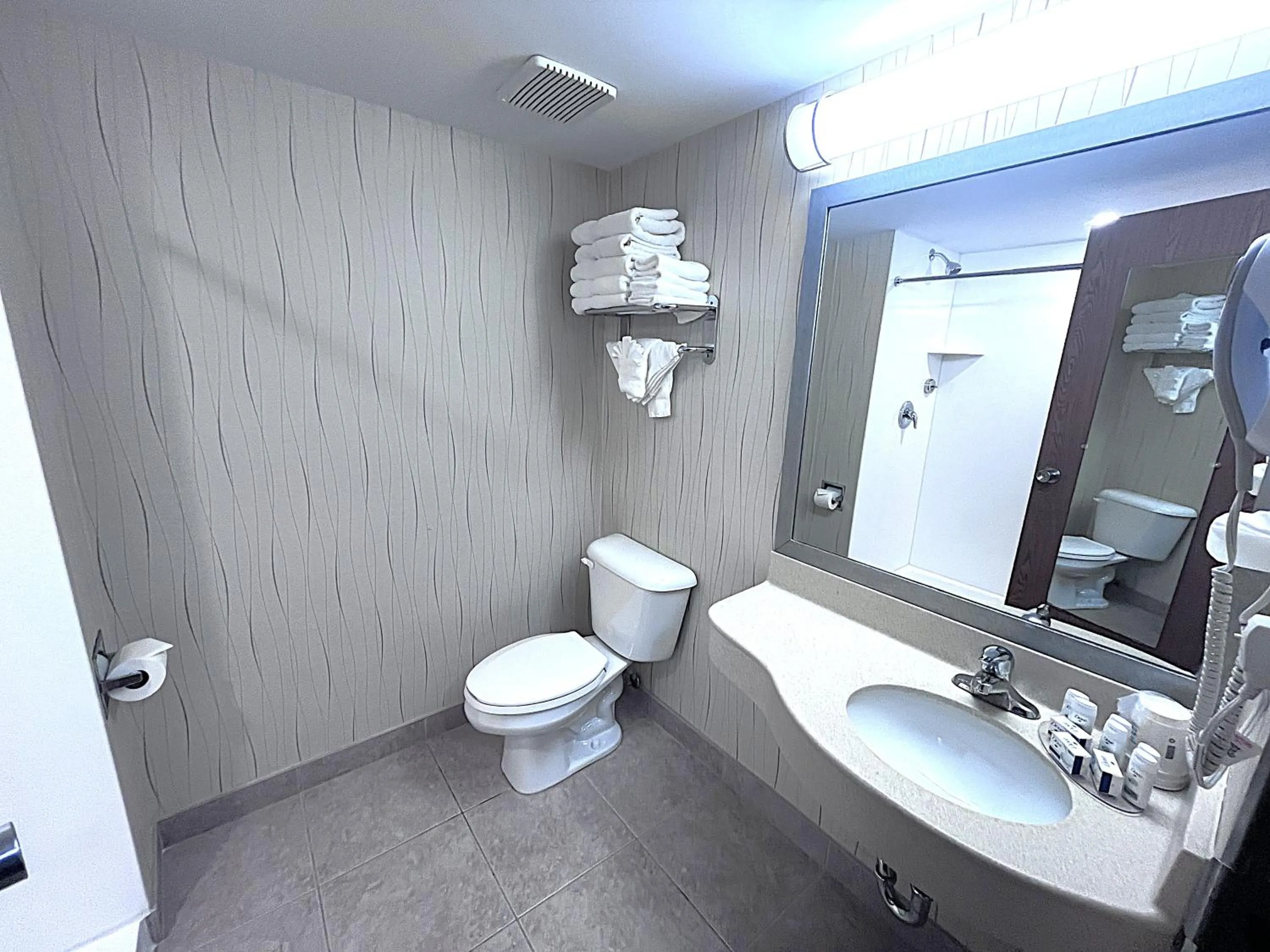 Bathroom in Howard Johnson Plaza by Wyndham by the Falls Niagara Falls