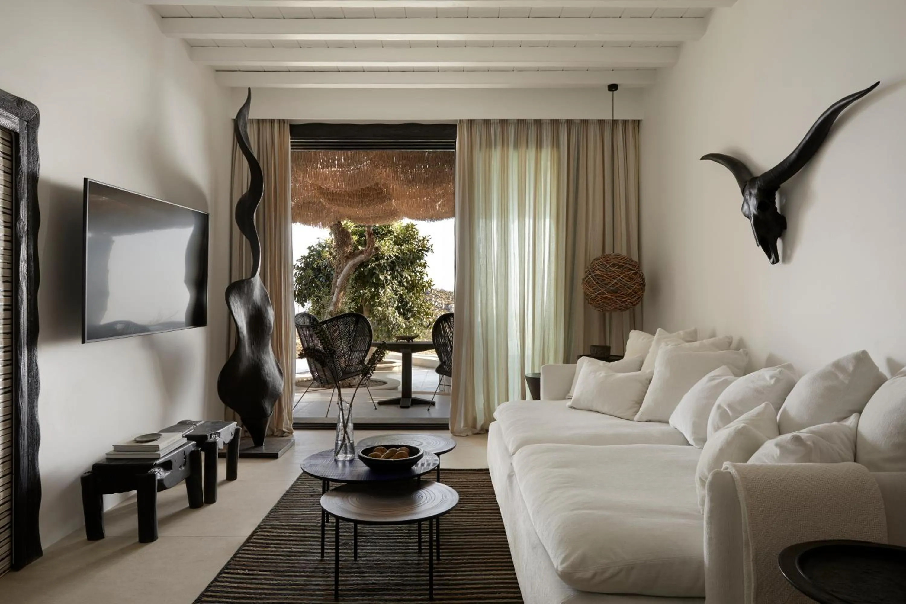 Living room in Myconian Panoptis Escape, a member of Small Luxury Hotels of the World