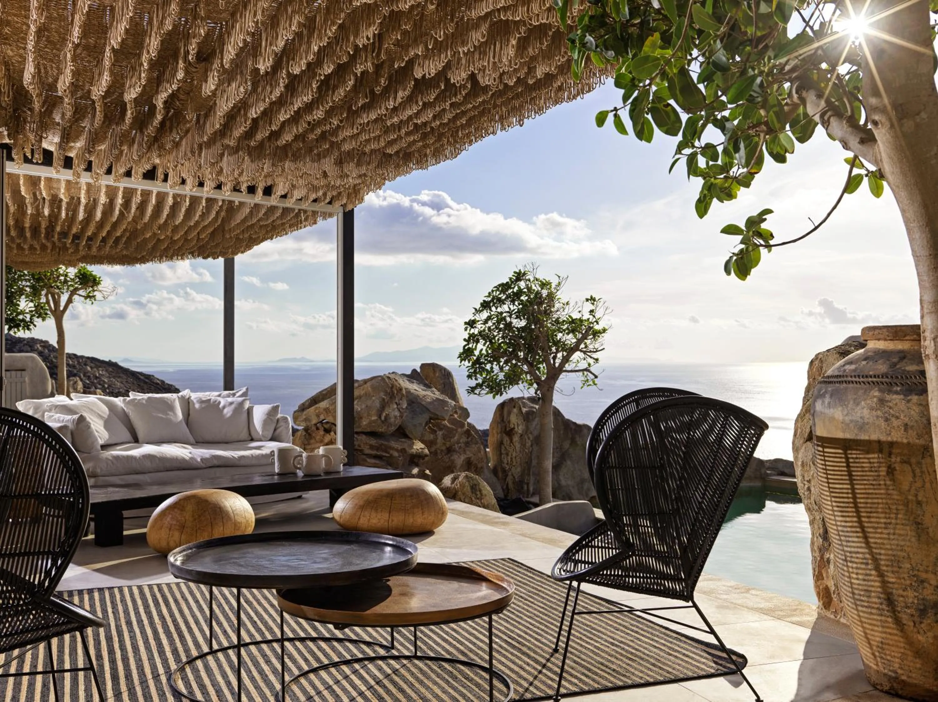 Balcony/Terrace in Myconian Panoptis Escape, a member of Small Luxury Hotels of the World