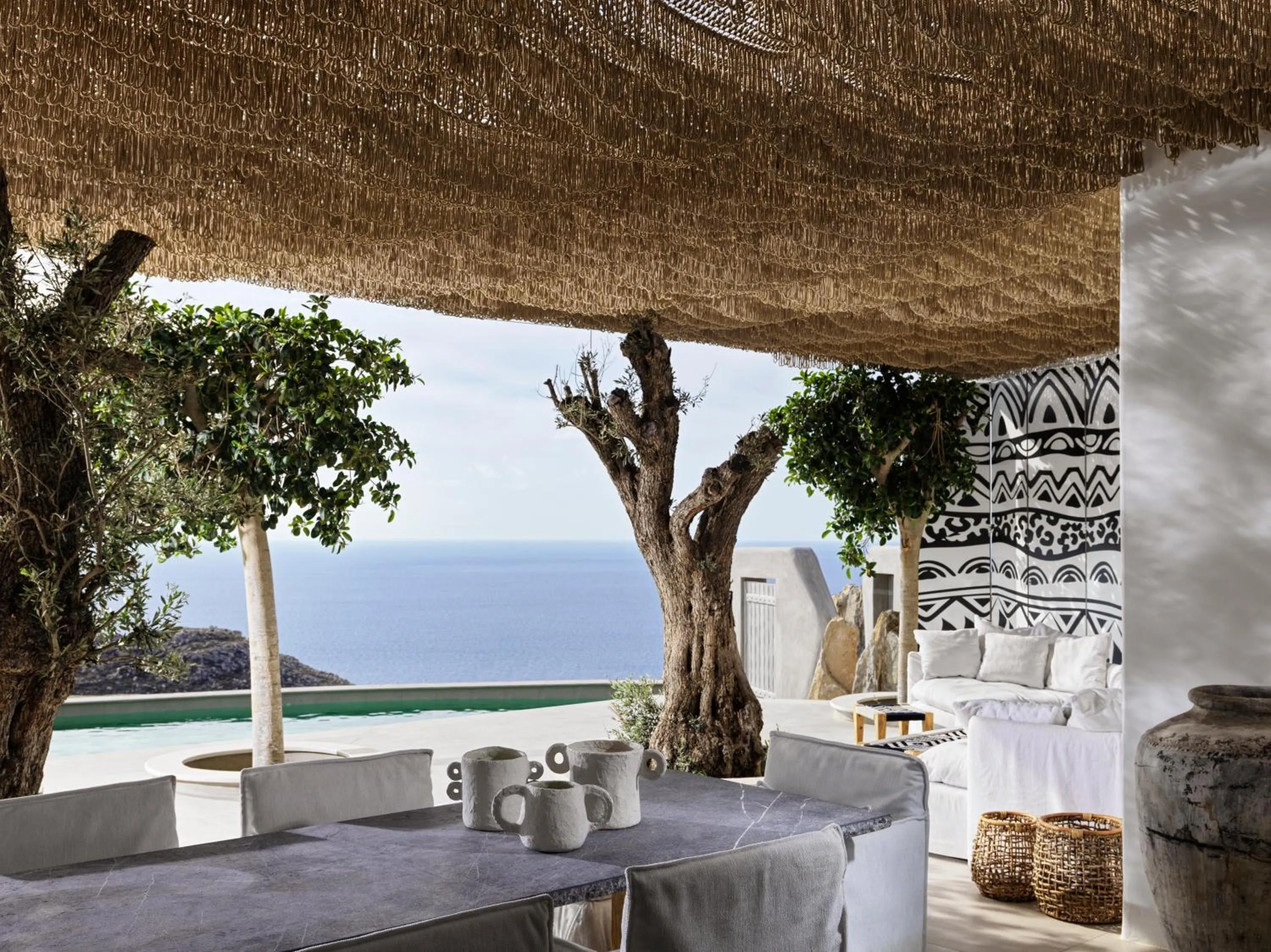 Patio in Myconian Panoptis Escape, a member of Small Luxury Hotels of the World