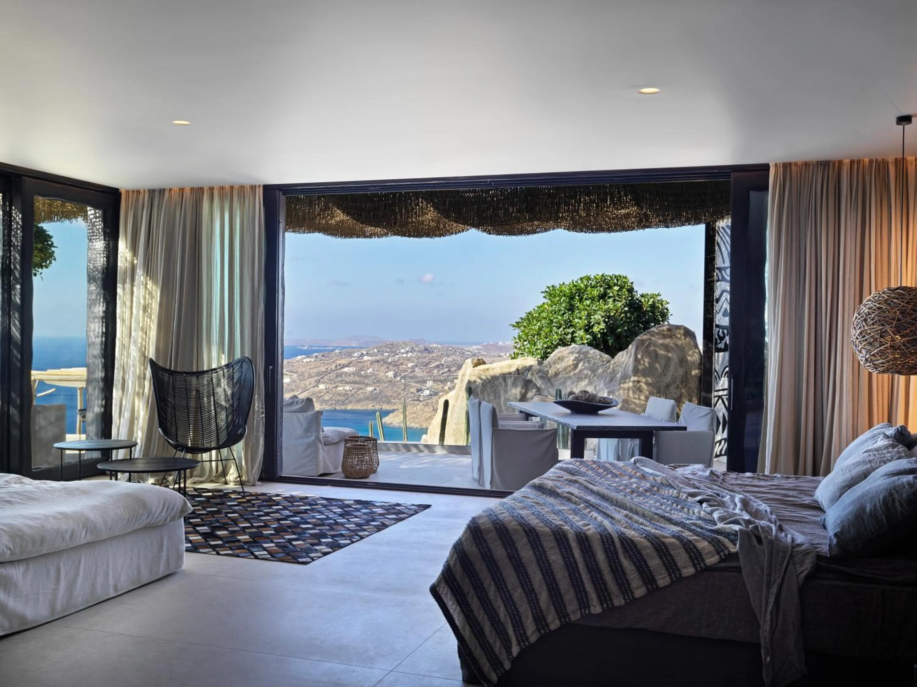 Bedroom, Bed in Myconian Panoptis Escape, a member of Small Luxury Hotels of the World