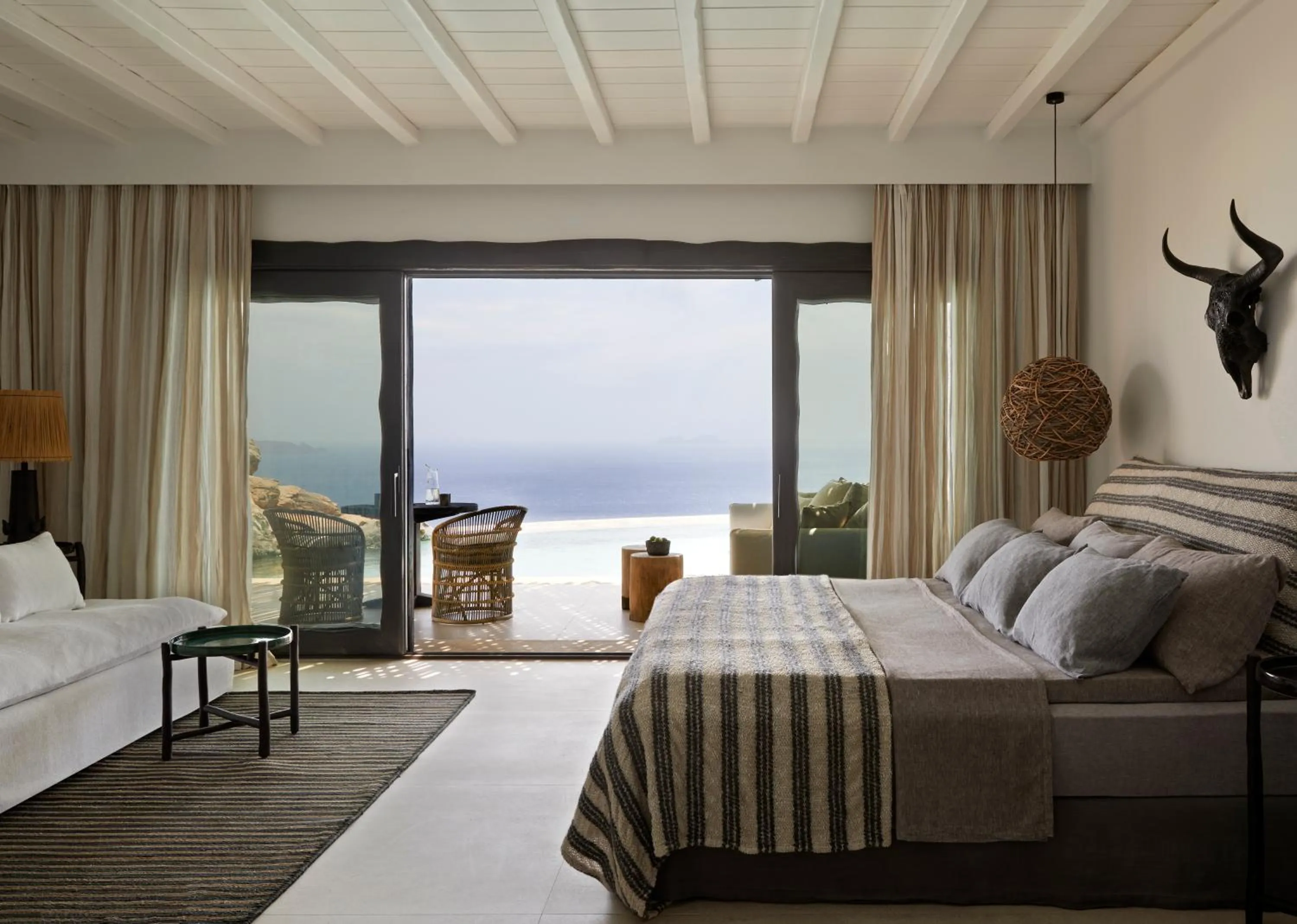 Bedroom, Bed in Myconian Panoptis Escape, a member of Small Luxury Hotels of the World