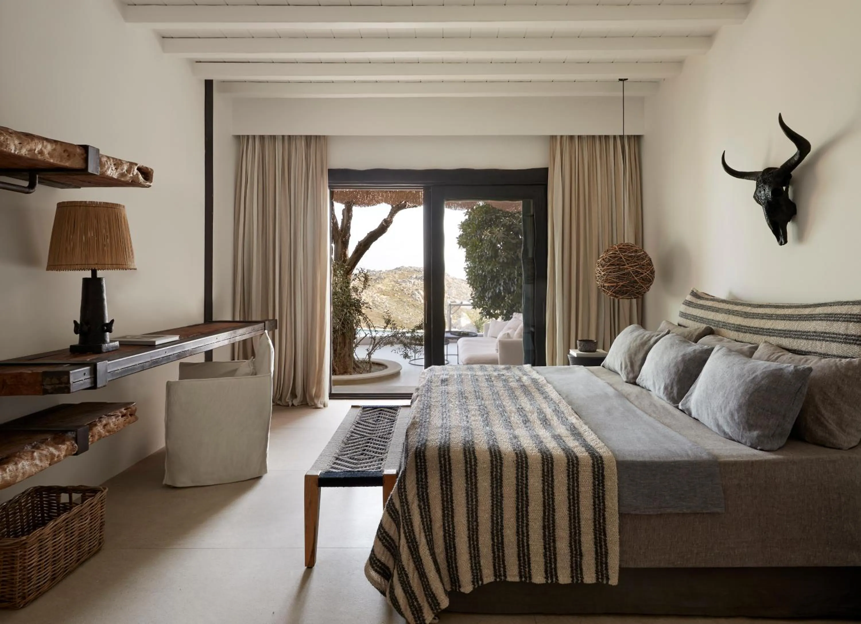 Bedroom, Bed in Myconian Panoptis Escape, a member of Small Luxury Hotels of the World